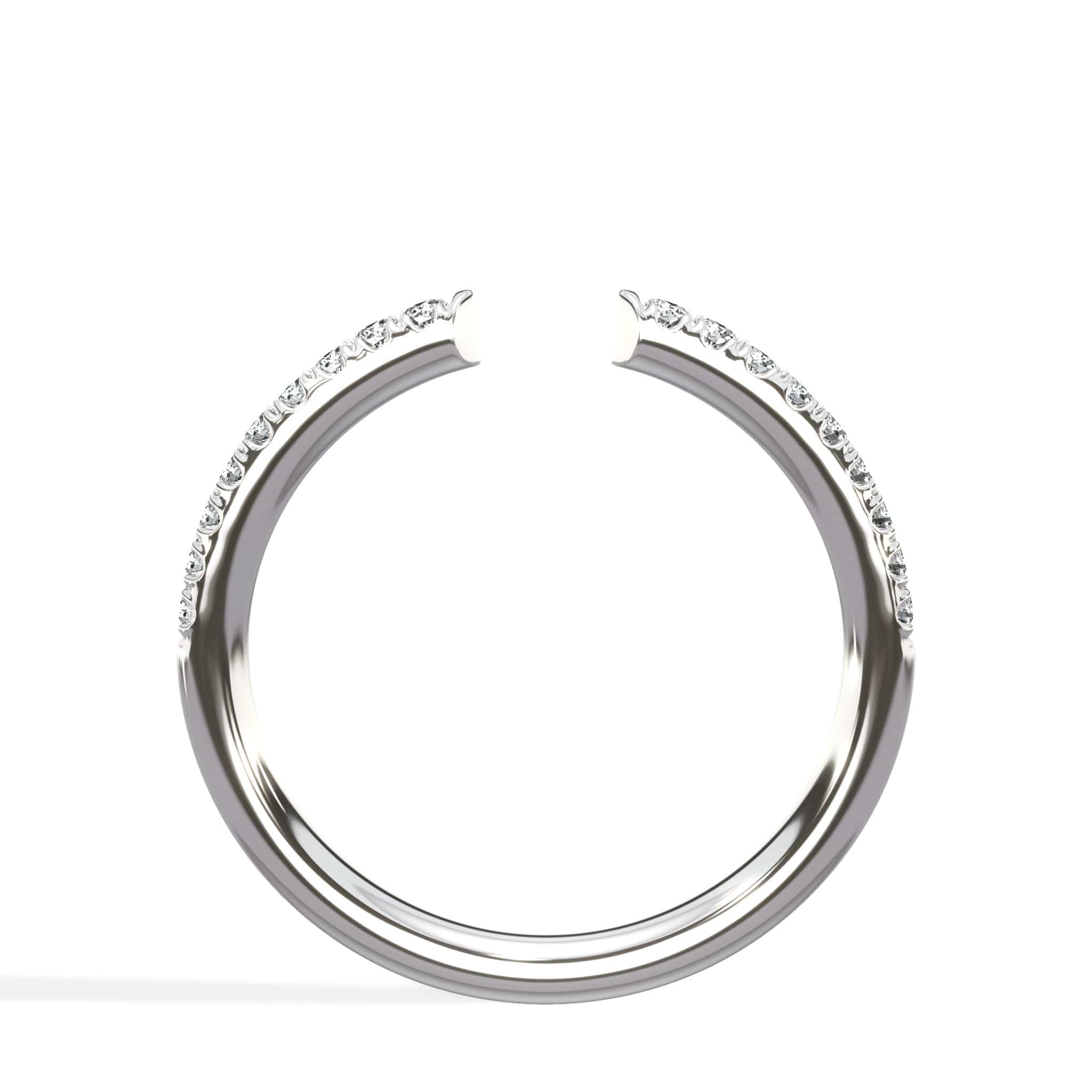 0.22 Ct Round Brilliant Cut Diamond Open Wedding Band in White Gold - Image 2