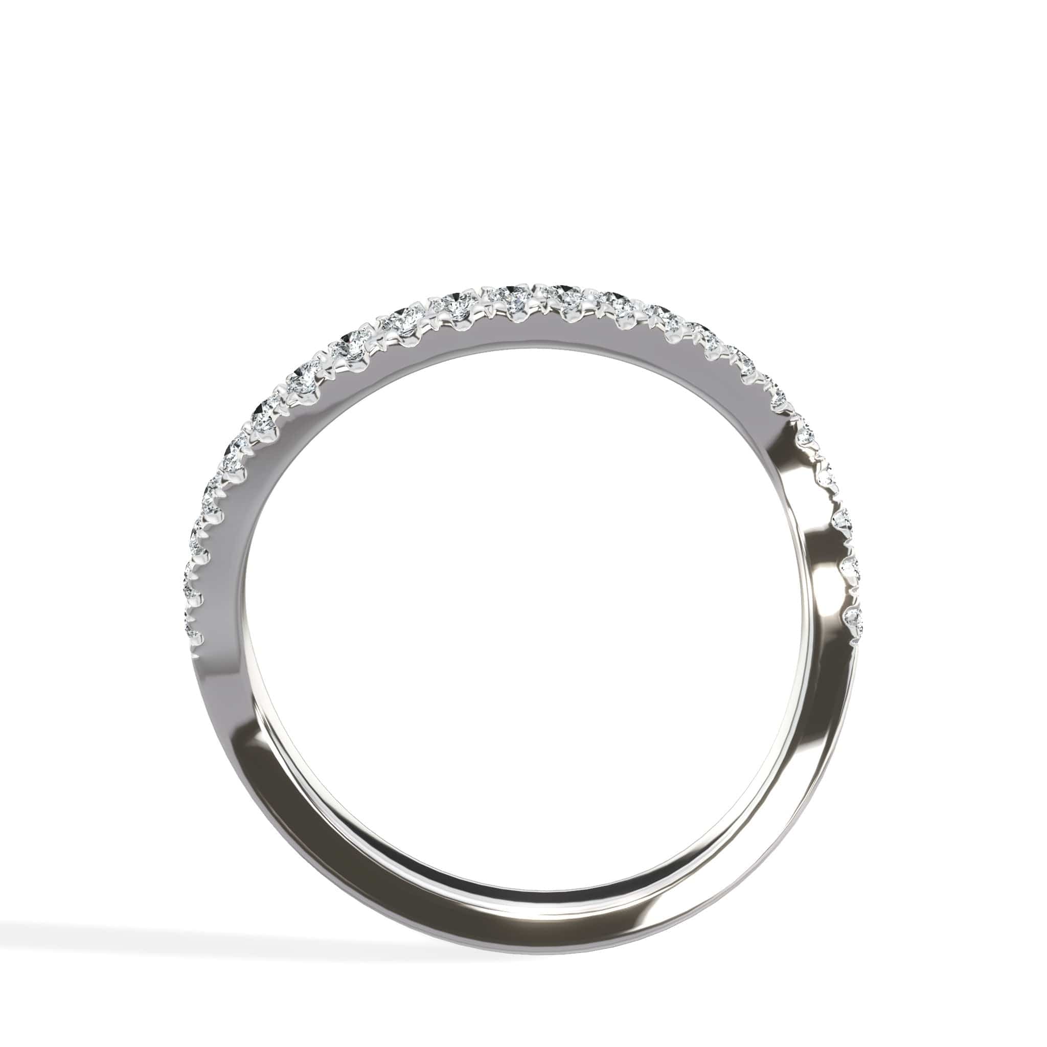 0.32 Ct Round Brilliant Cut Diamond Wave Wedding Band in Yellow Gold - Image 7