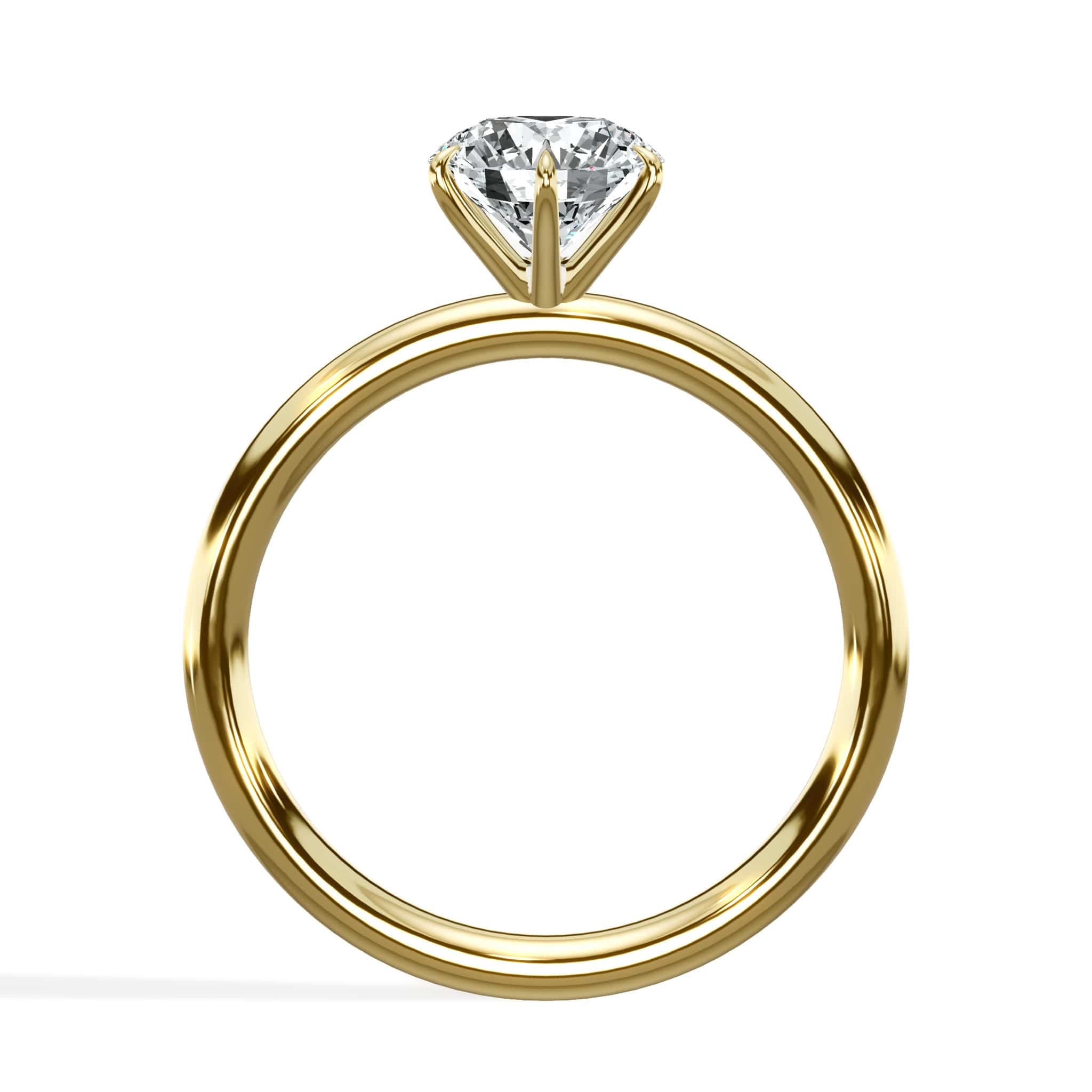 1.00 Carat Lab Grown Round Brilliant Cut Solitaire Diamond Engagement Ring in Yellow Gold - Image 4