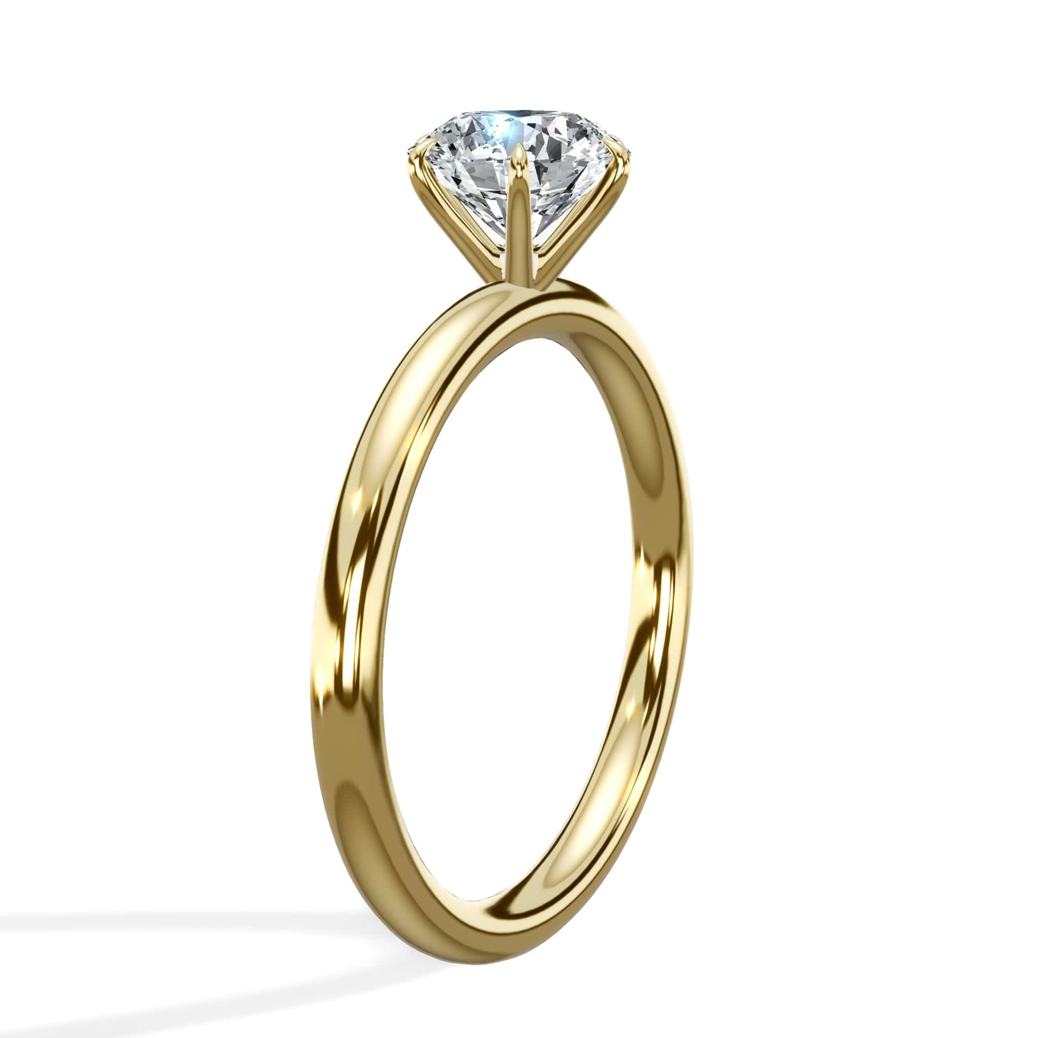 1.00 Carat Lab Grown Round Brilliant Cut Solitaire Diamond Engagement Ring in Yellow Gold - Image 5