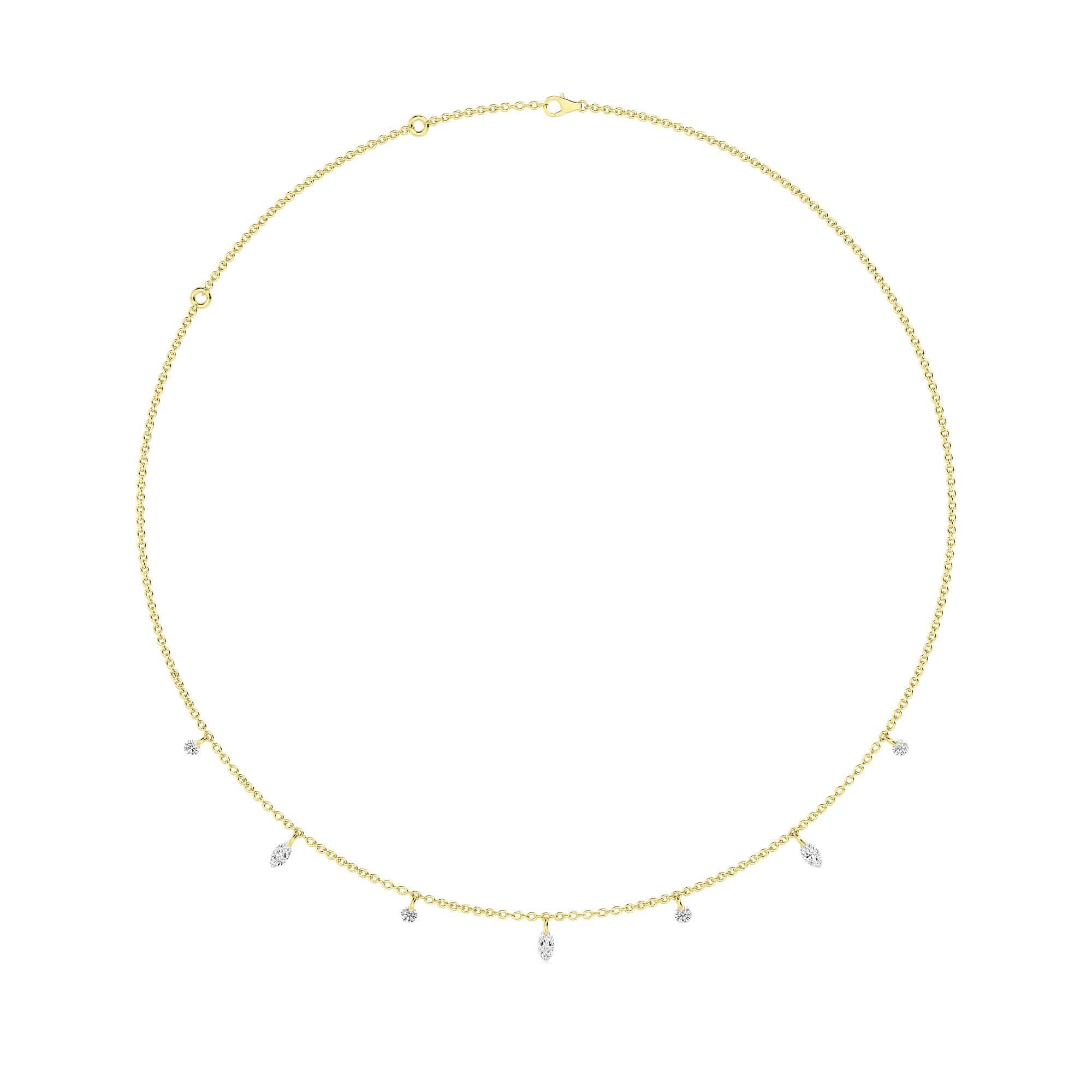 1.00 Carat Pierced Round & Marquise Lab Grown Diamond Necklace