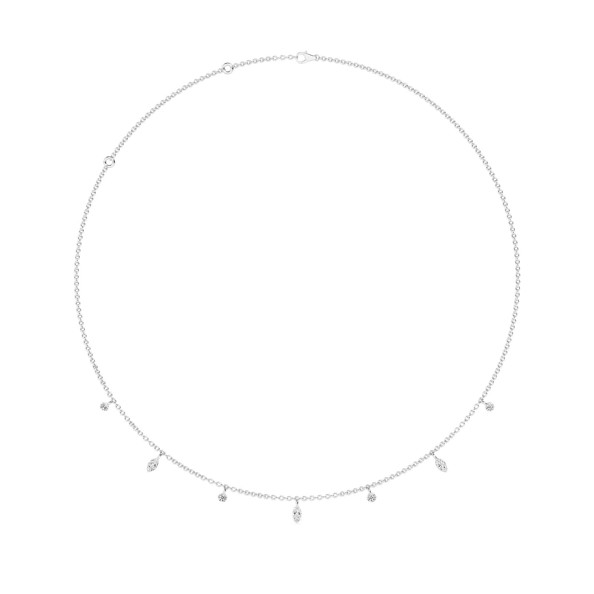 1.00 Carat Pierced Round & Marquise Lab Grown Diamond Necklace - Image 4