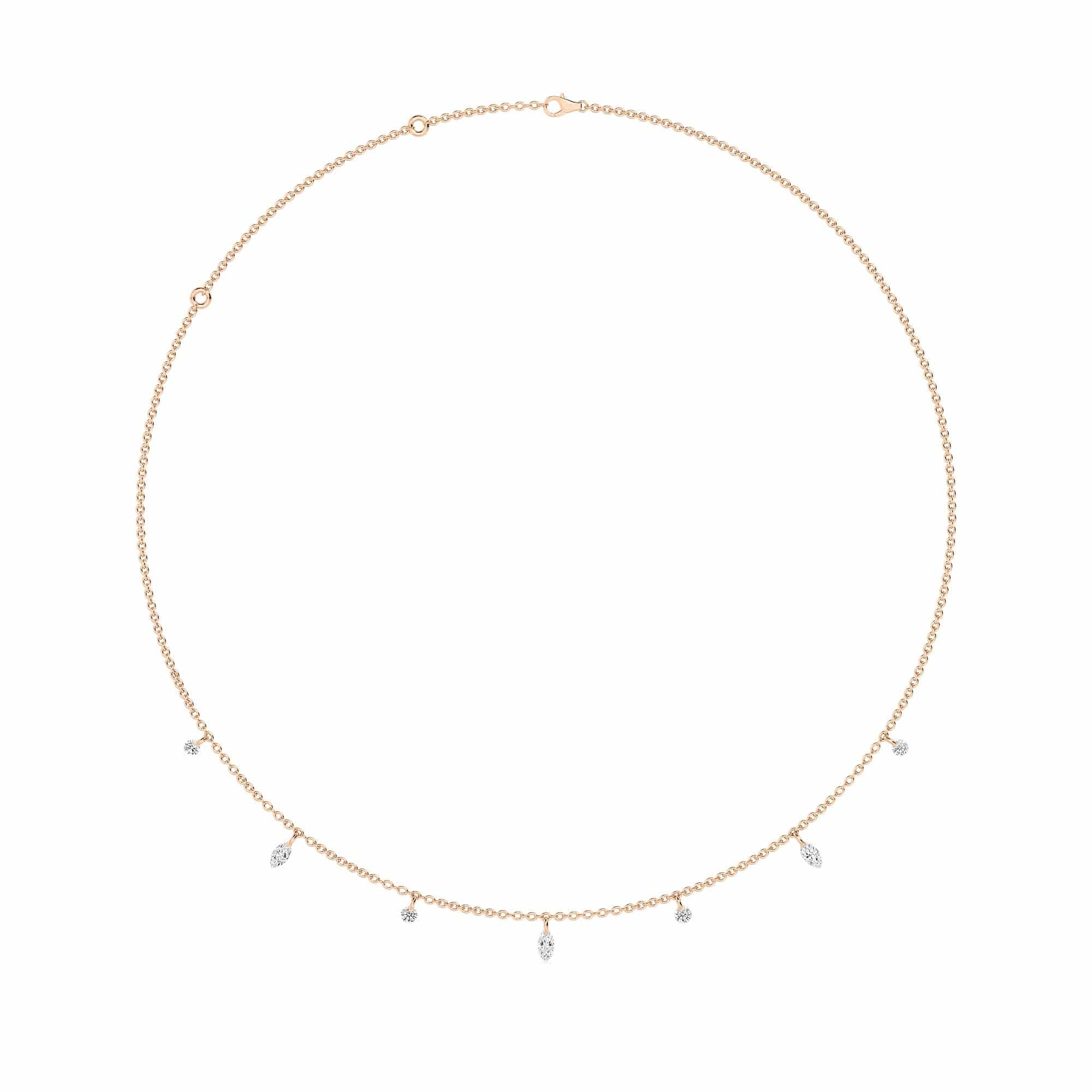 1.00 Carat Pierced Round & Marquise Lab Grown Diamond Necklace - Image 5