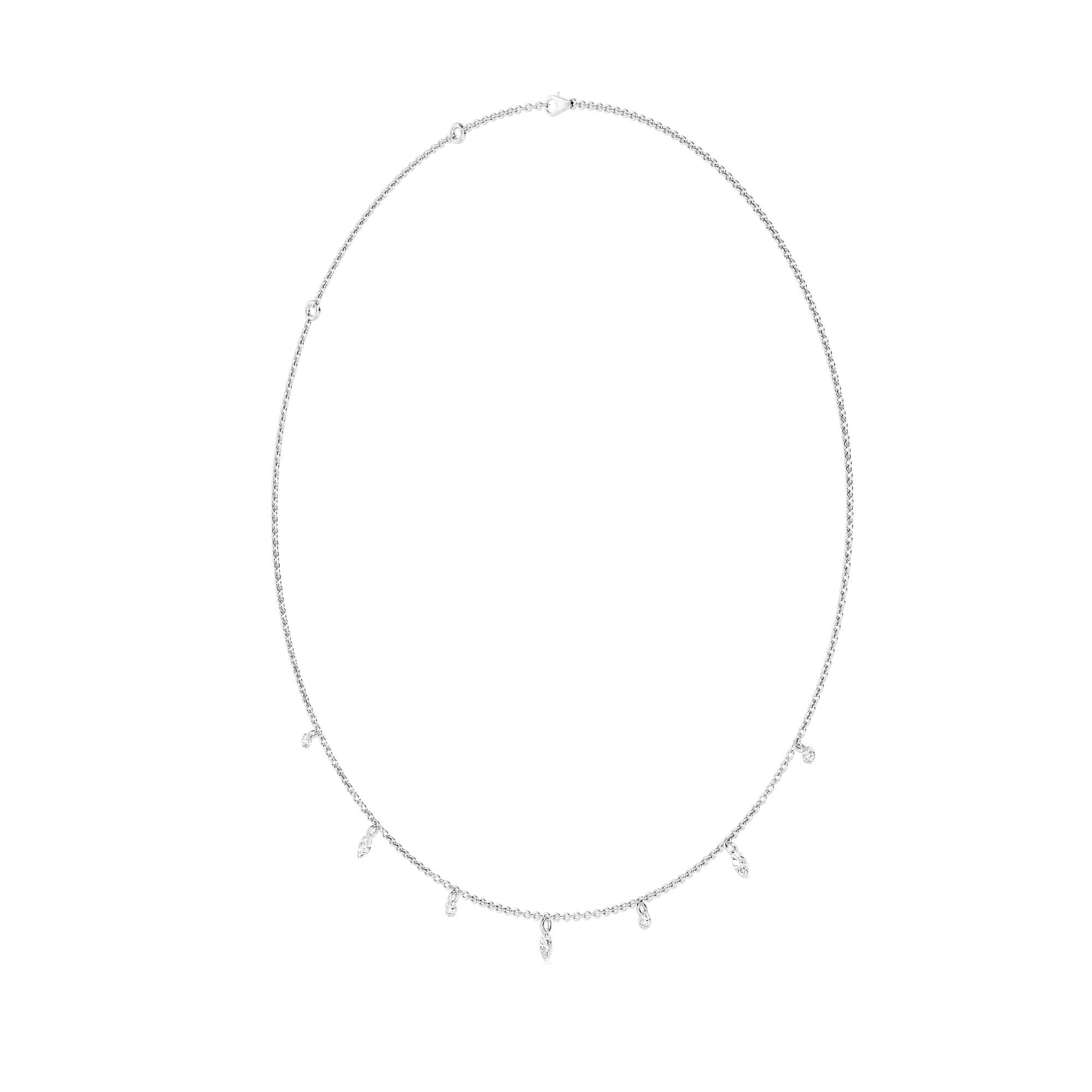 1.00 Carat Pierced Round & Marquise Lab Grown Diamond Necklace - Image 8