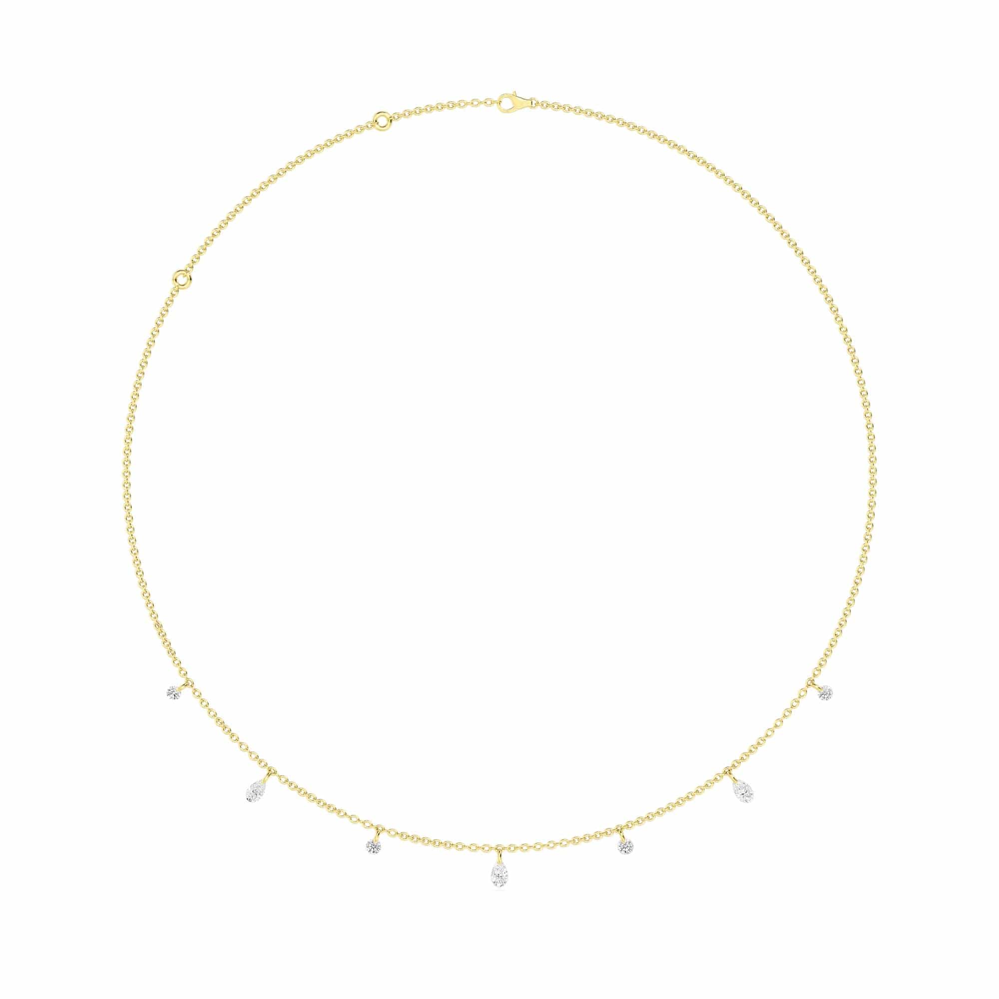 1.00 Carat Pierced Round & Pear Lab Grown Diamond Necklace