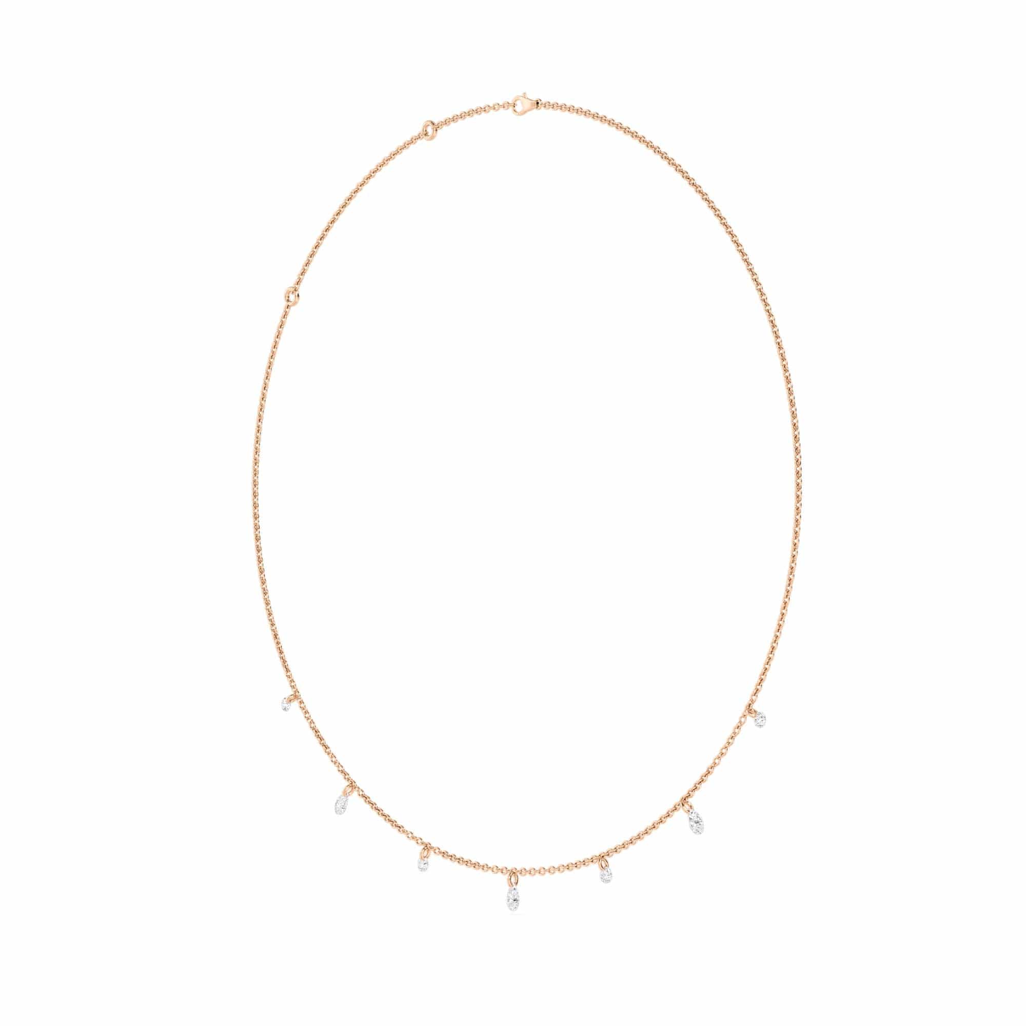 1.00 Carat Pierced Round & Pear Lab Grown Diamond Necklace - Image 10