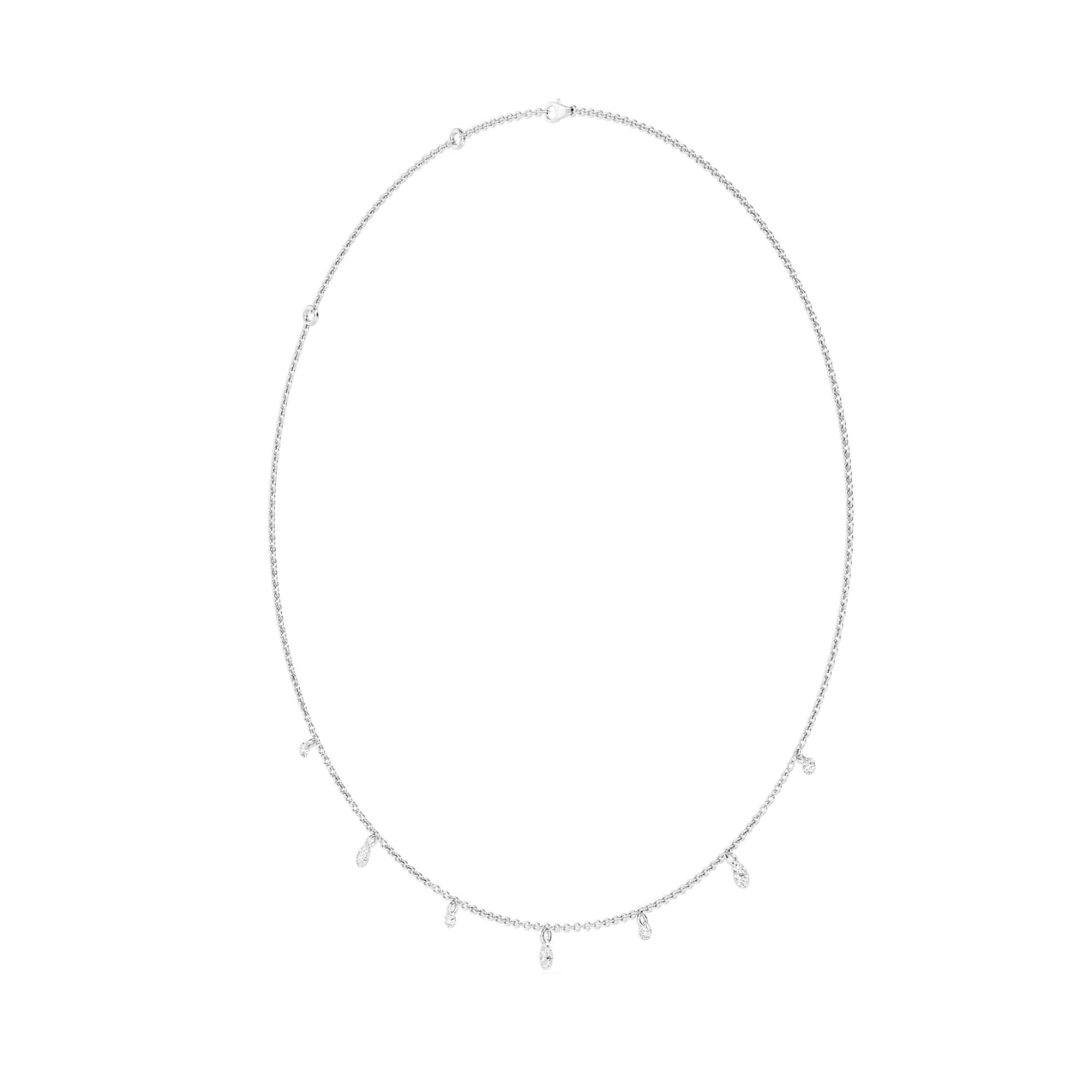 1.00 Carat Pierced Round & Pear Lab Grown Diamond Necklace - Image 12