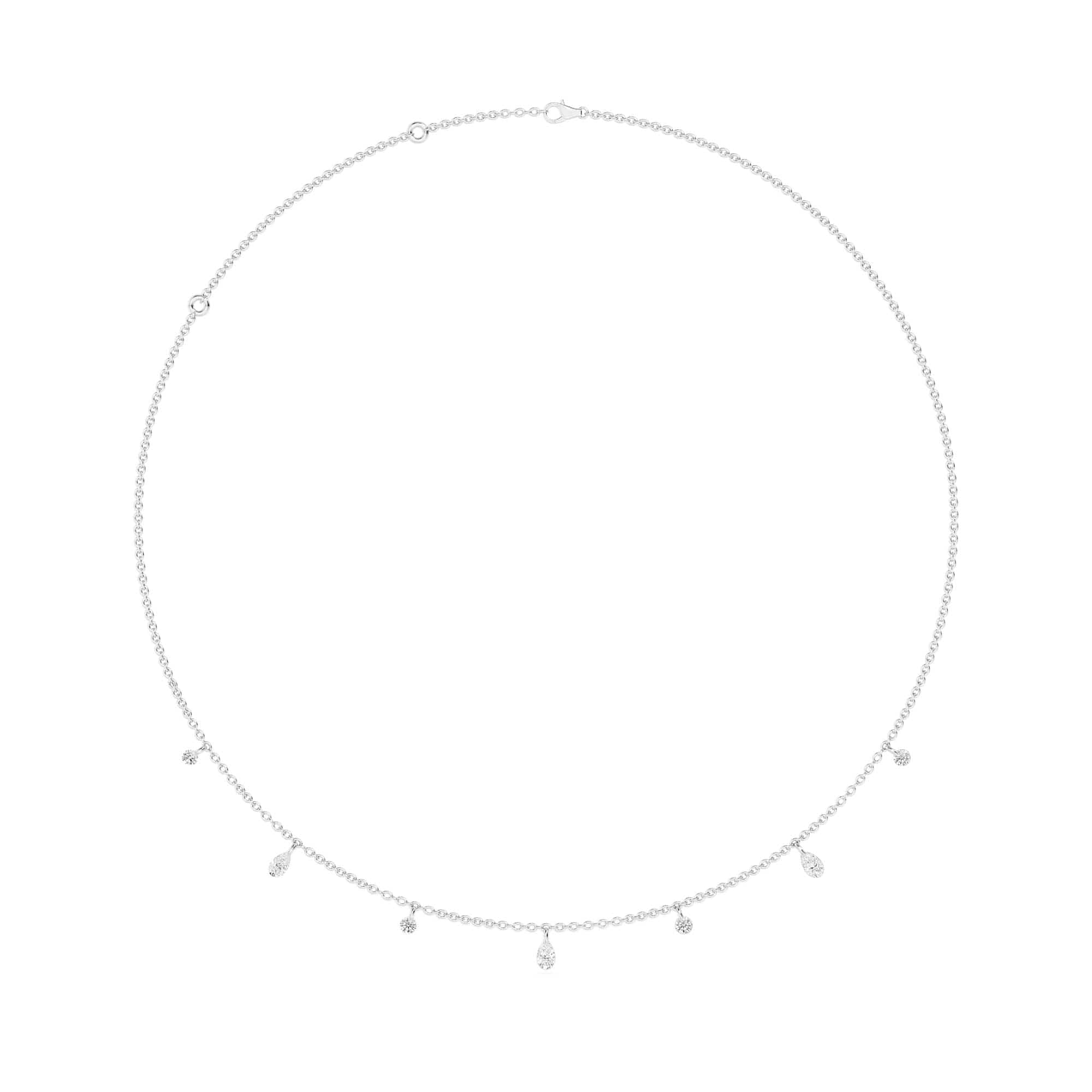 1.00 Carat Pierced Round & Pear Lab Grown Diamond Necklace - Image 3