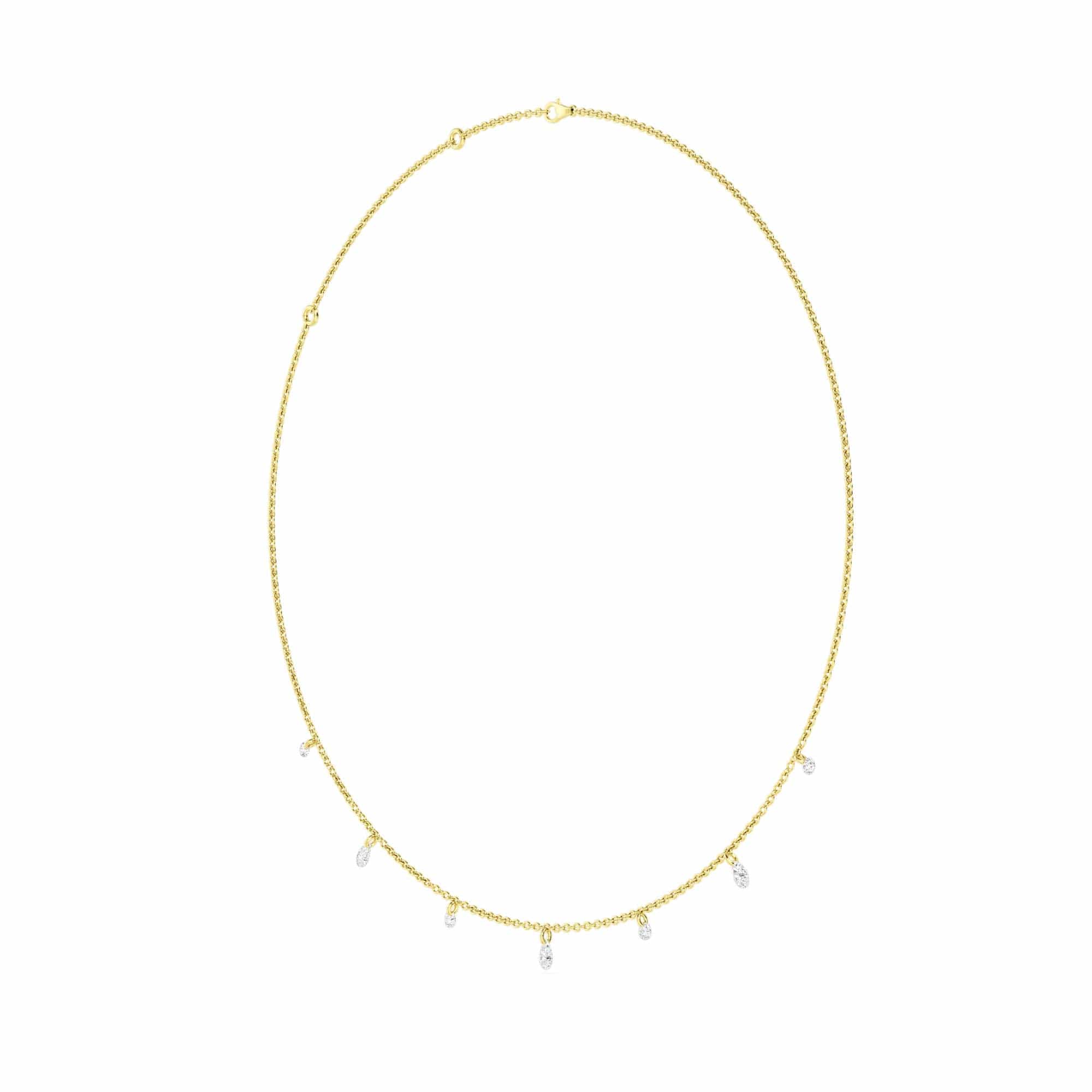 1.00 Carat Pierced Round & Pear Lab Grown Diamond Necklace - Image 4