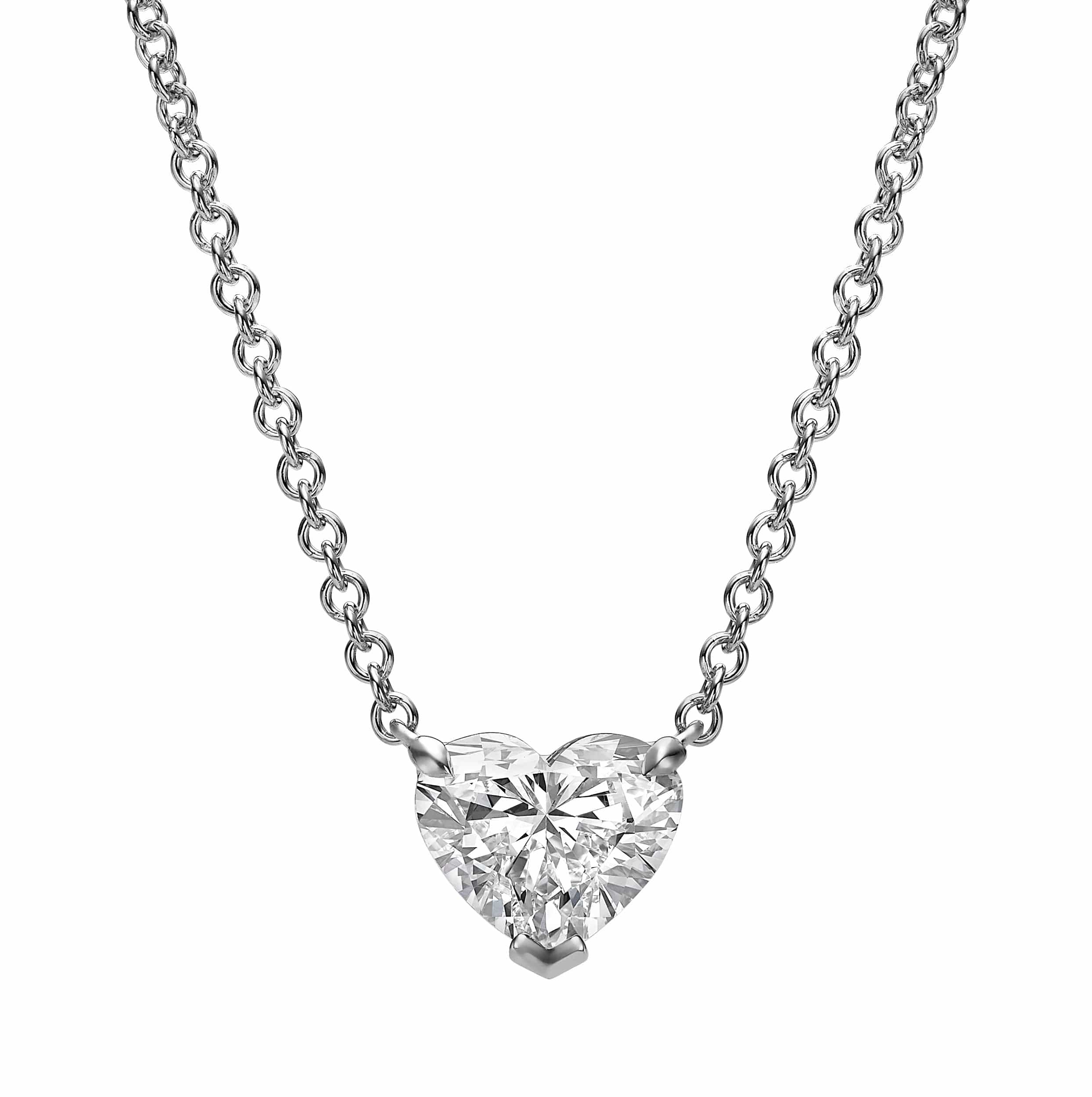 1.00 ct Lab Grown Heart Shape Diamond Solitaire Pendant Necklace - Image 3