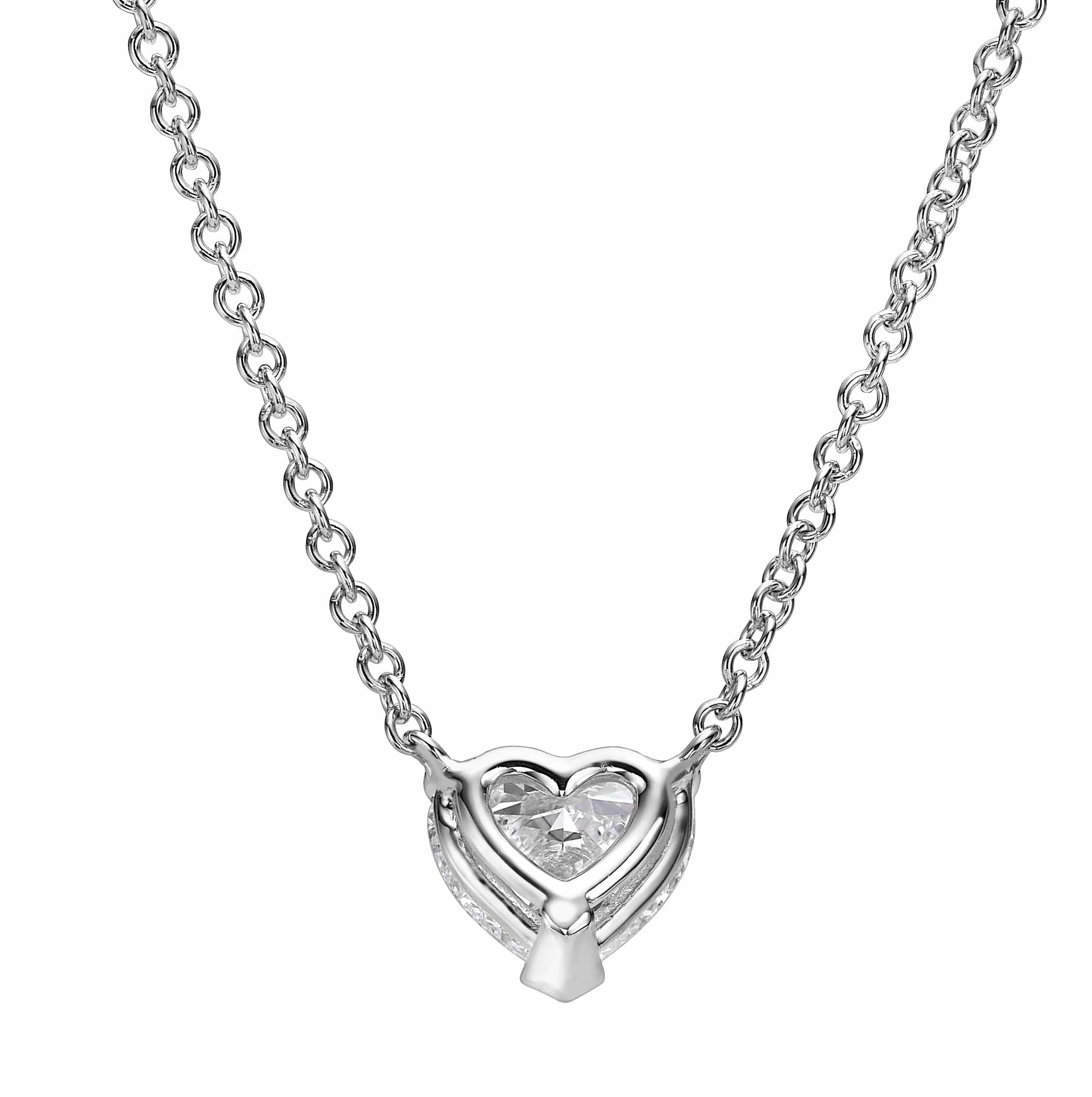 1.00 ct Lab Grown Heart Shape Diamond Solitaire Pendant Necklace - Image 4