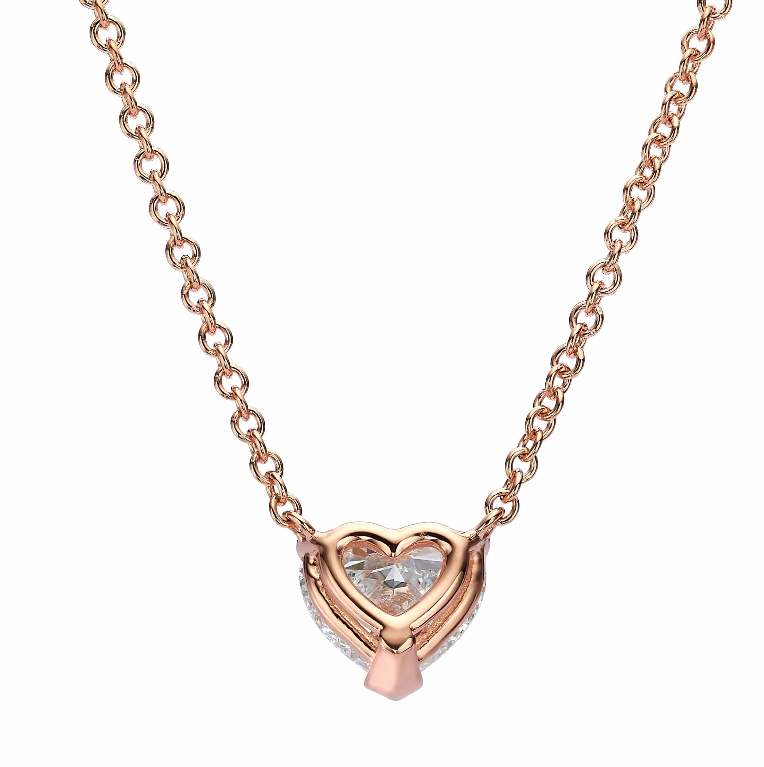 1.00 ct Lab Grown Heart Shape Diamond Solitaire Pendant Necklace - Image 6