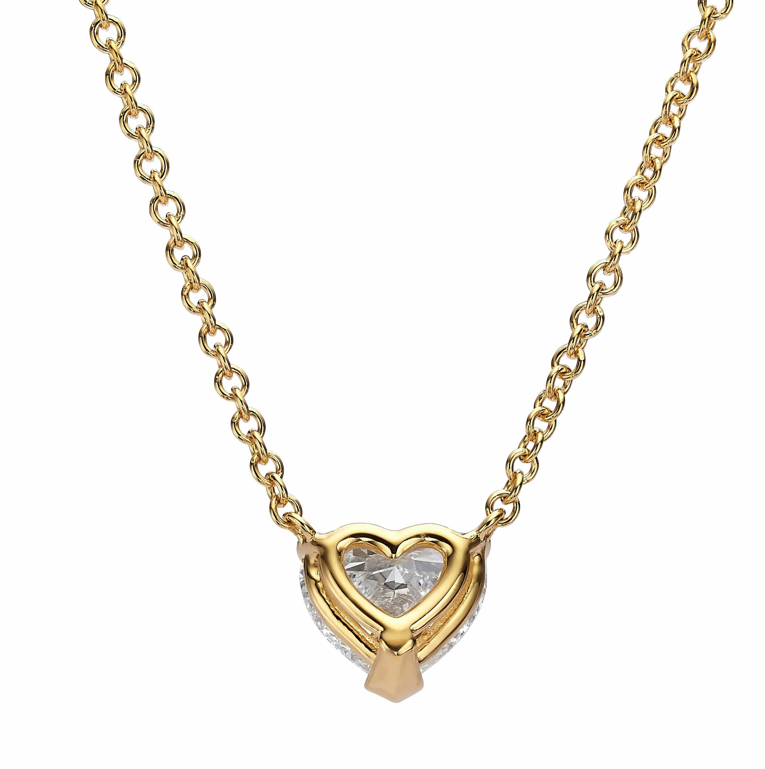 1.00 ct Lab Grown Heart Shape Diamond Solitaire Pendant Necklace - Image 7