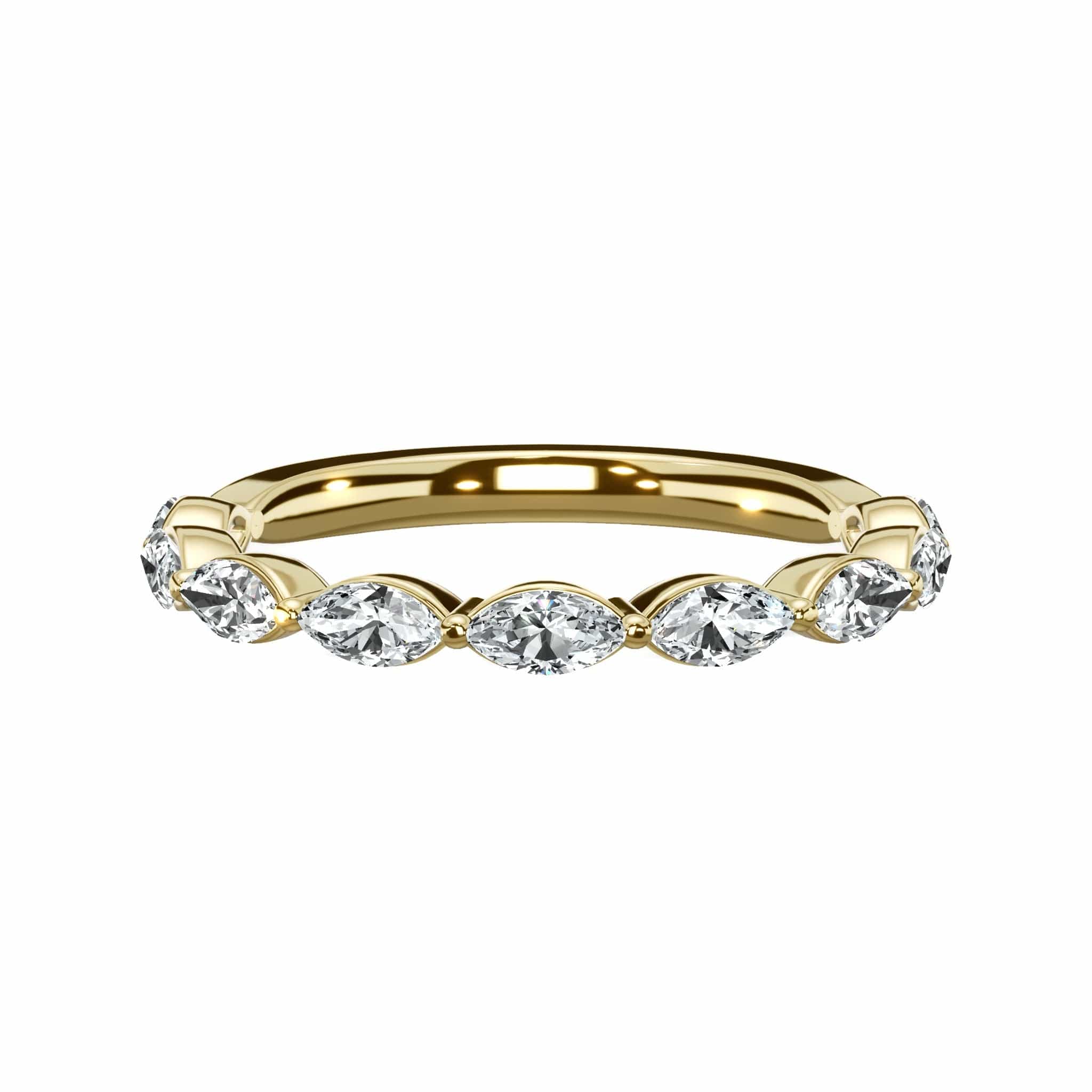 1.00 ct Marquise Cut Diamond Band In Yellow gold