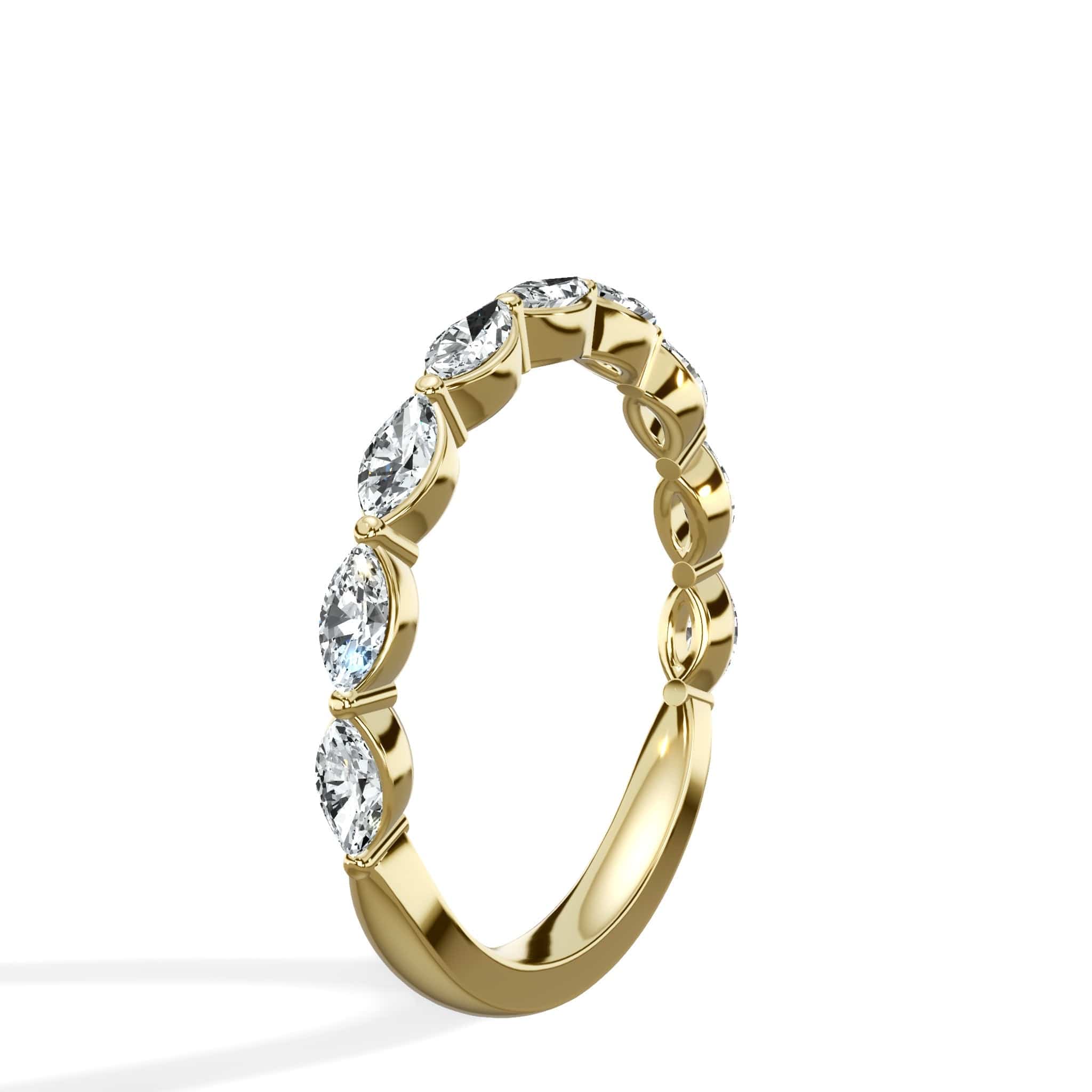 1.00 ct Marquise Cut Diamond Band In Yellow gold - Image 5