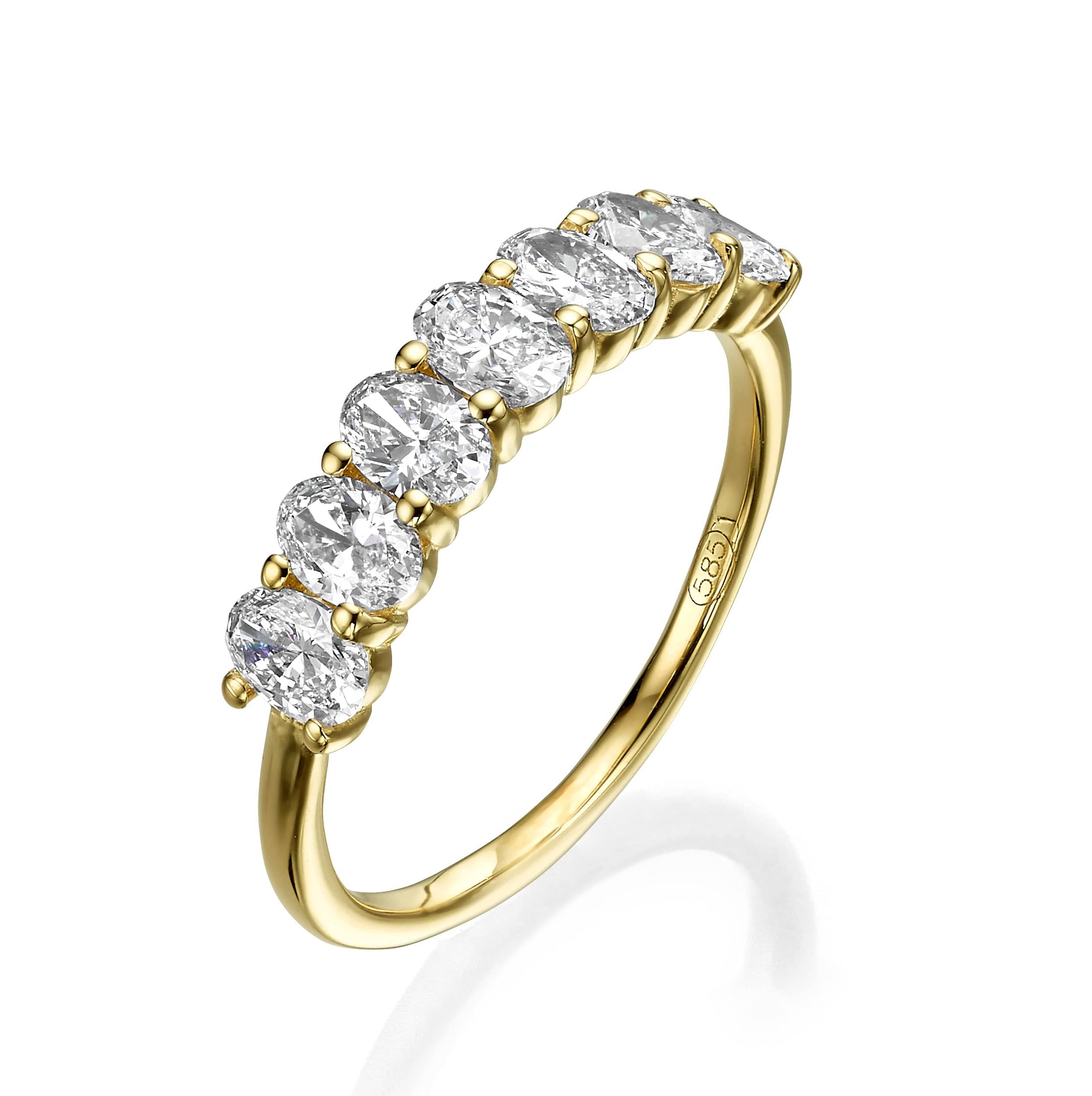 1.00 ct Seven Stone Oval Cut Diamond Band - Image 2
