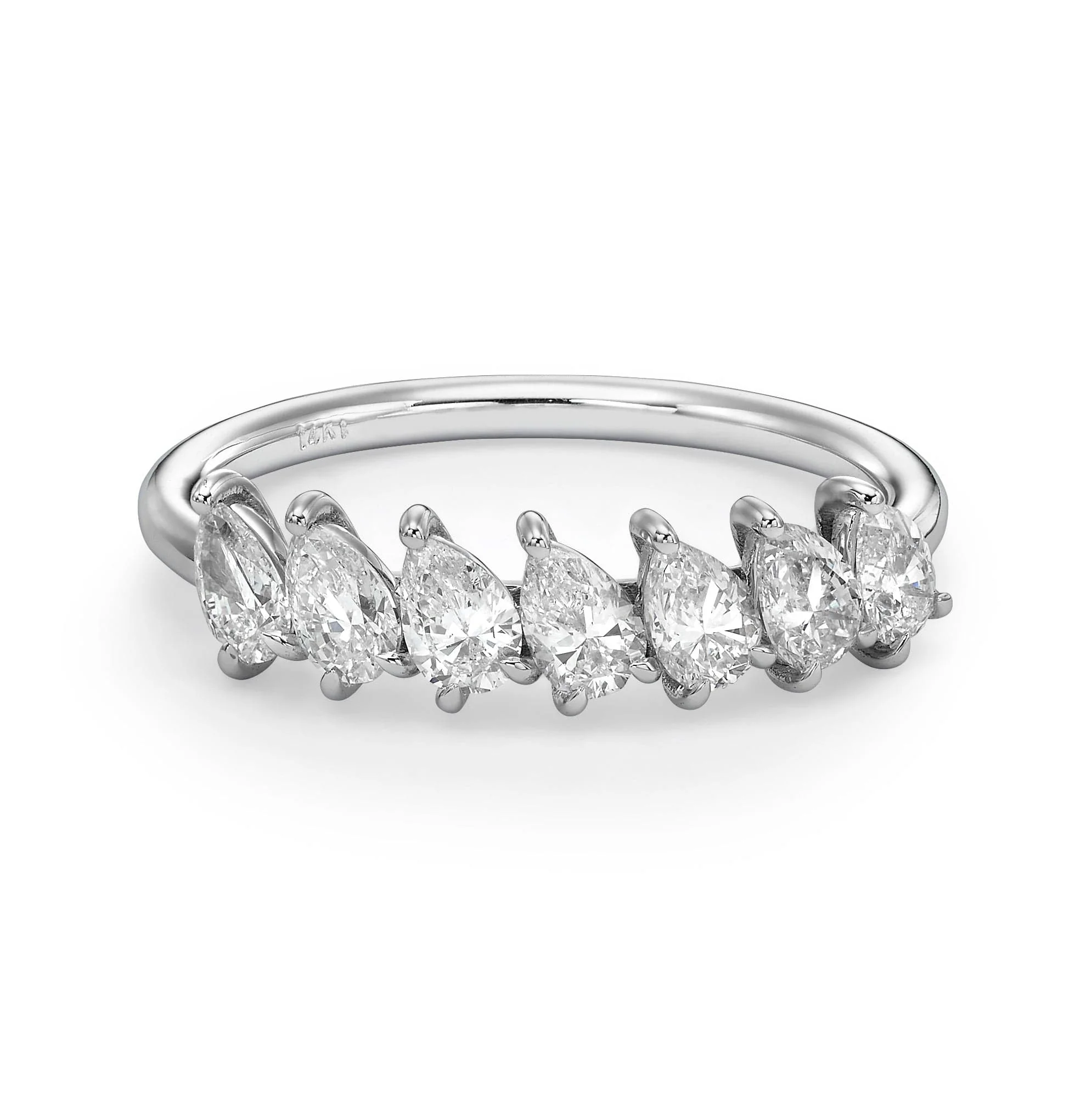 1.00 ct Seven Stone Pear Cut Diamond Band