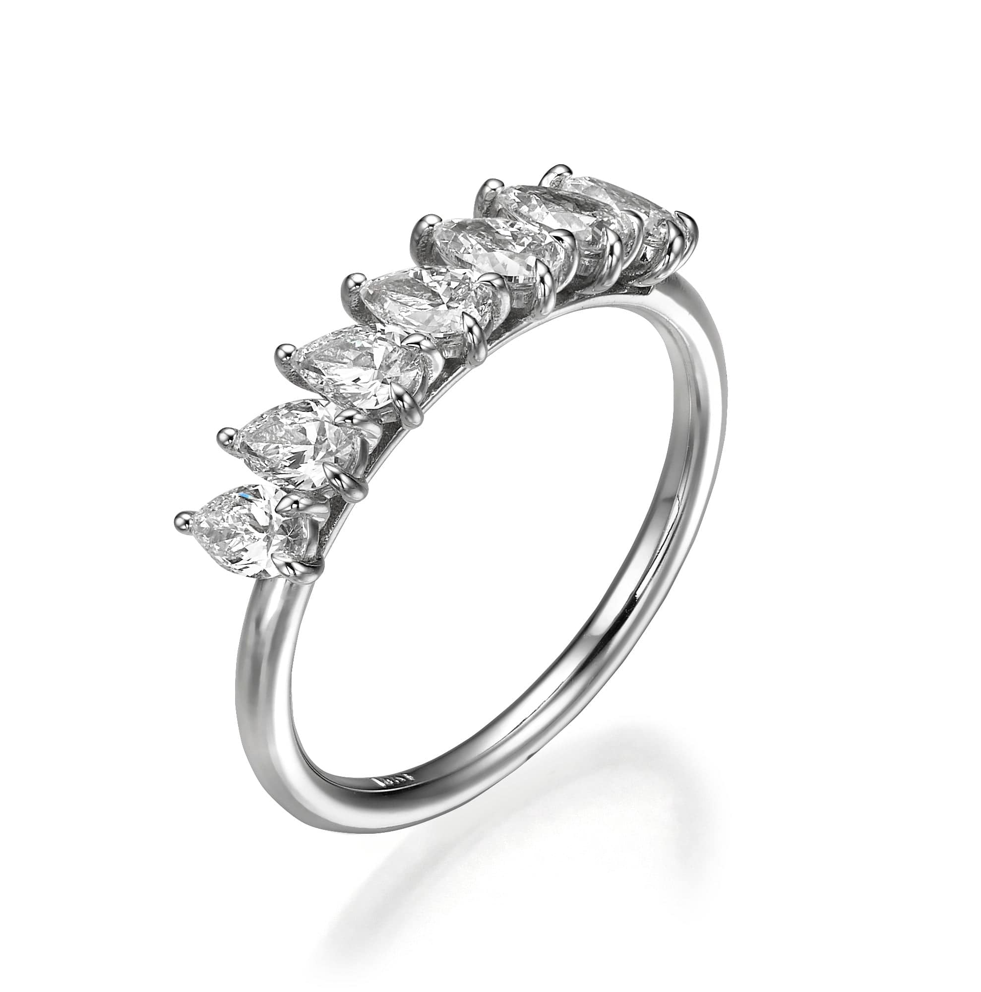 1.00 ct Seven Stone Pear Cut Diamond Band - Image 2