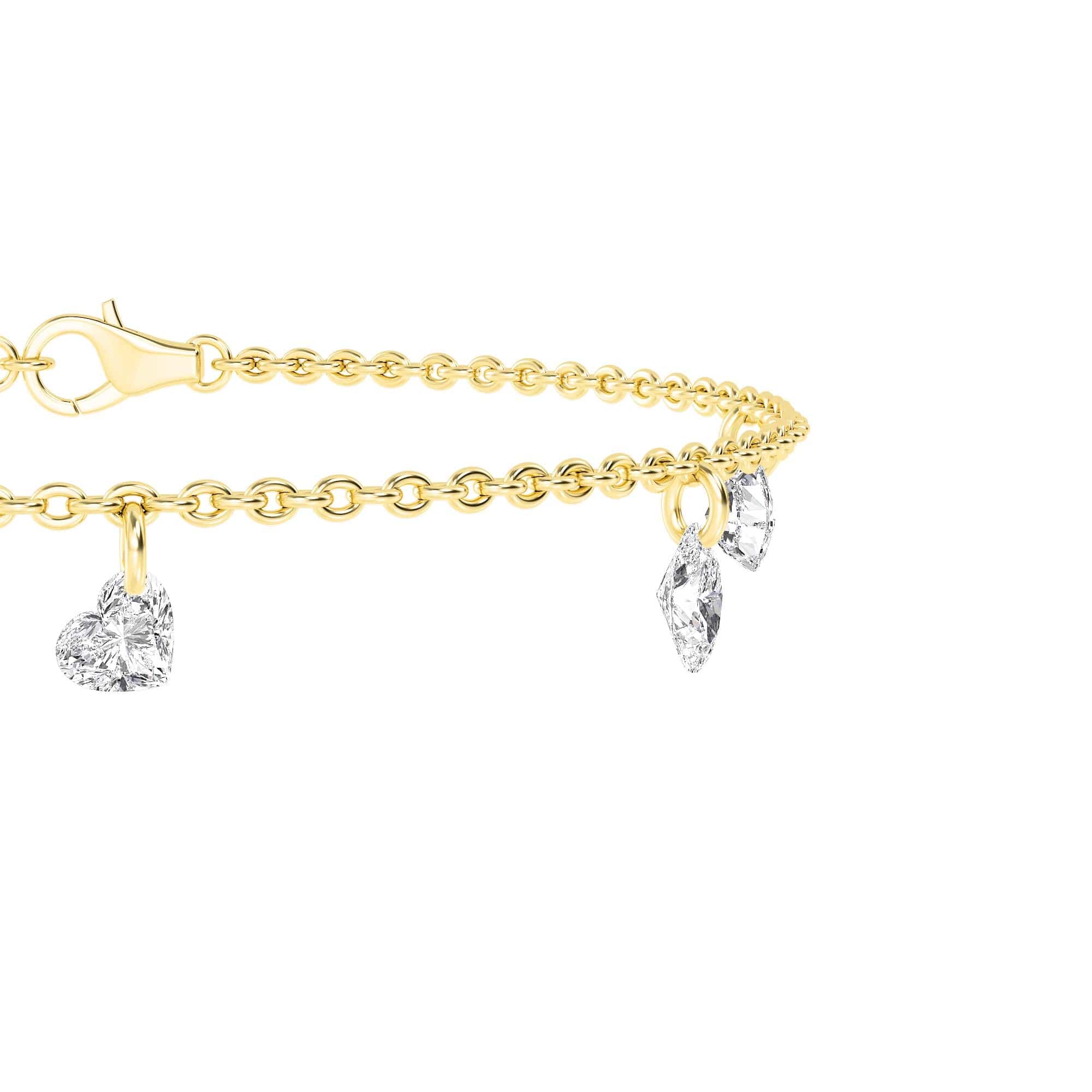 1.06ct Pierced Floating Multi-Shape Lab Grown Diamond Bracelet - Image 3