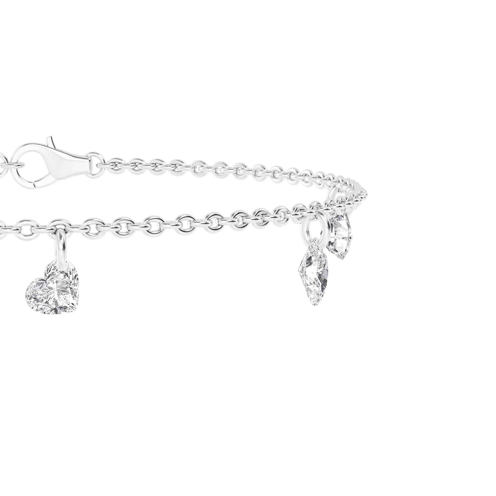 1.06ct Pierced Floating Multi-Shape Lab Grown Diamond Bracelet - Image 8