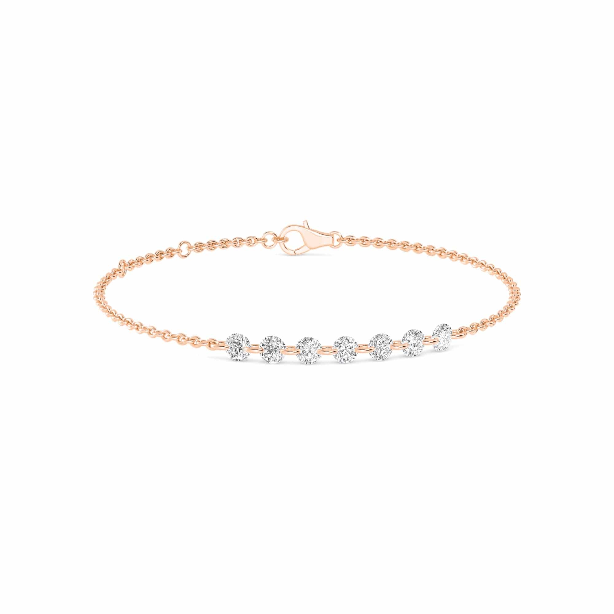1.07ct Pierced Floating Round Lab Grown Diamond Bracelet - Image 10