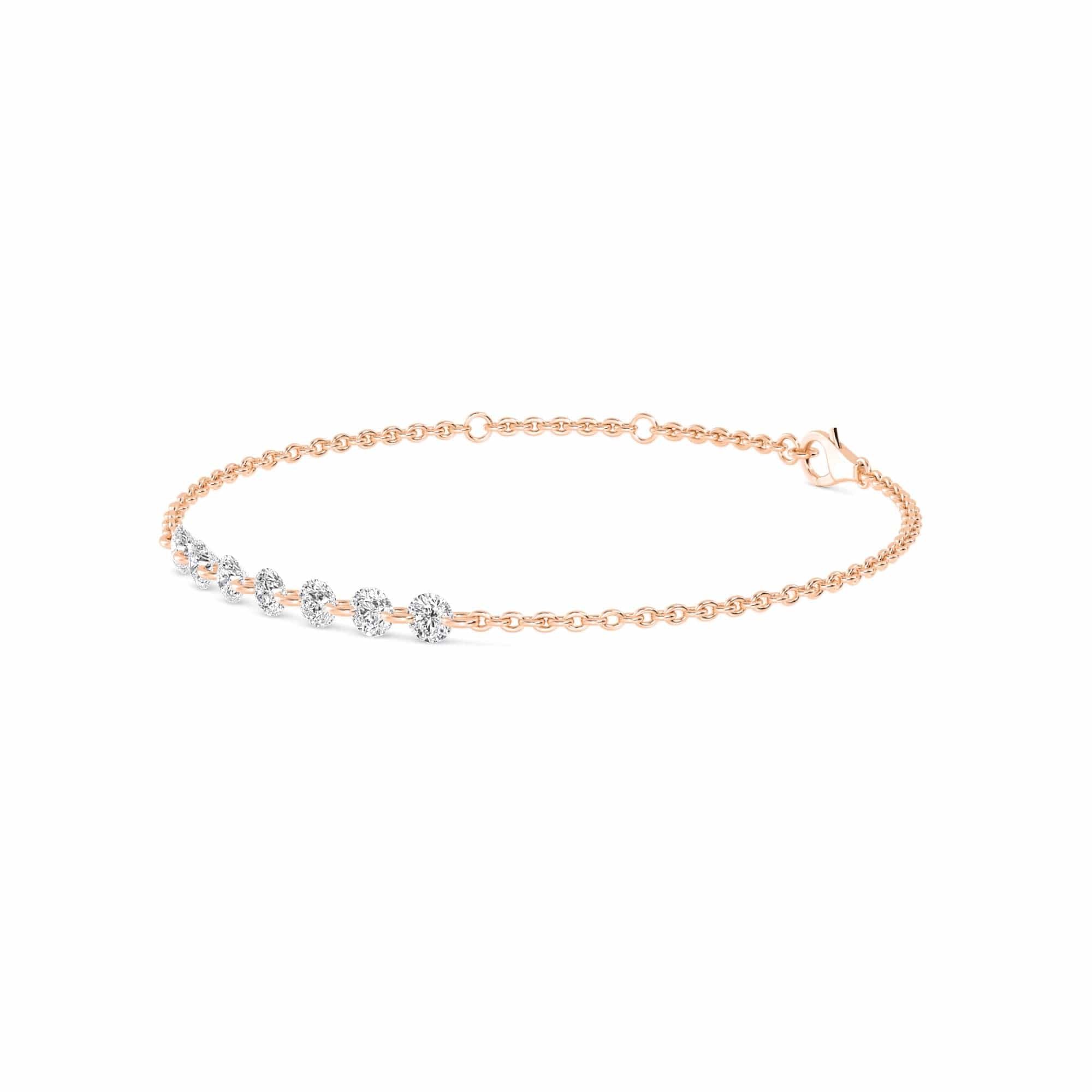 1.07ct Pierced Floating Round Lab Grown Diamond Bracelet - Image 11