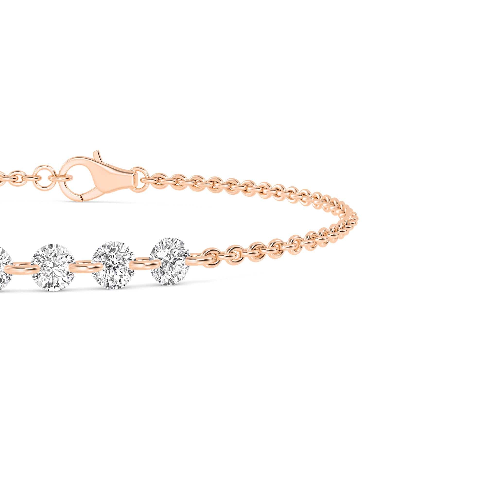 1.07ct Pierced Floating Round Lab Grown Diamond Bracelet - Image 13