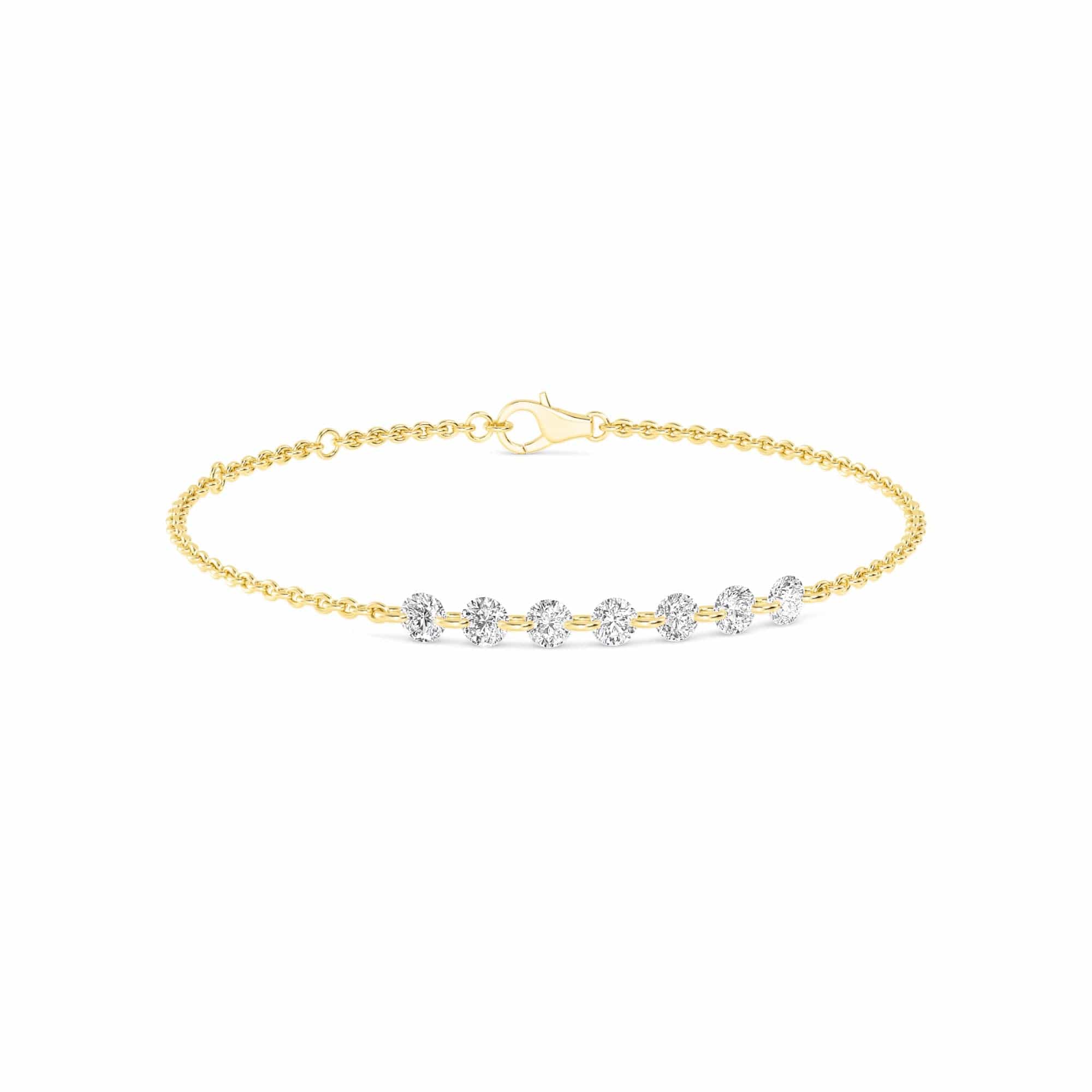 1.07ct Pierced Floating Round Lab Grown Diamond Bracelet - Image 14