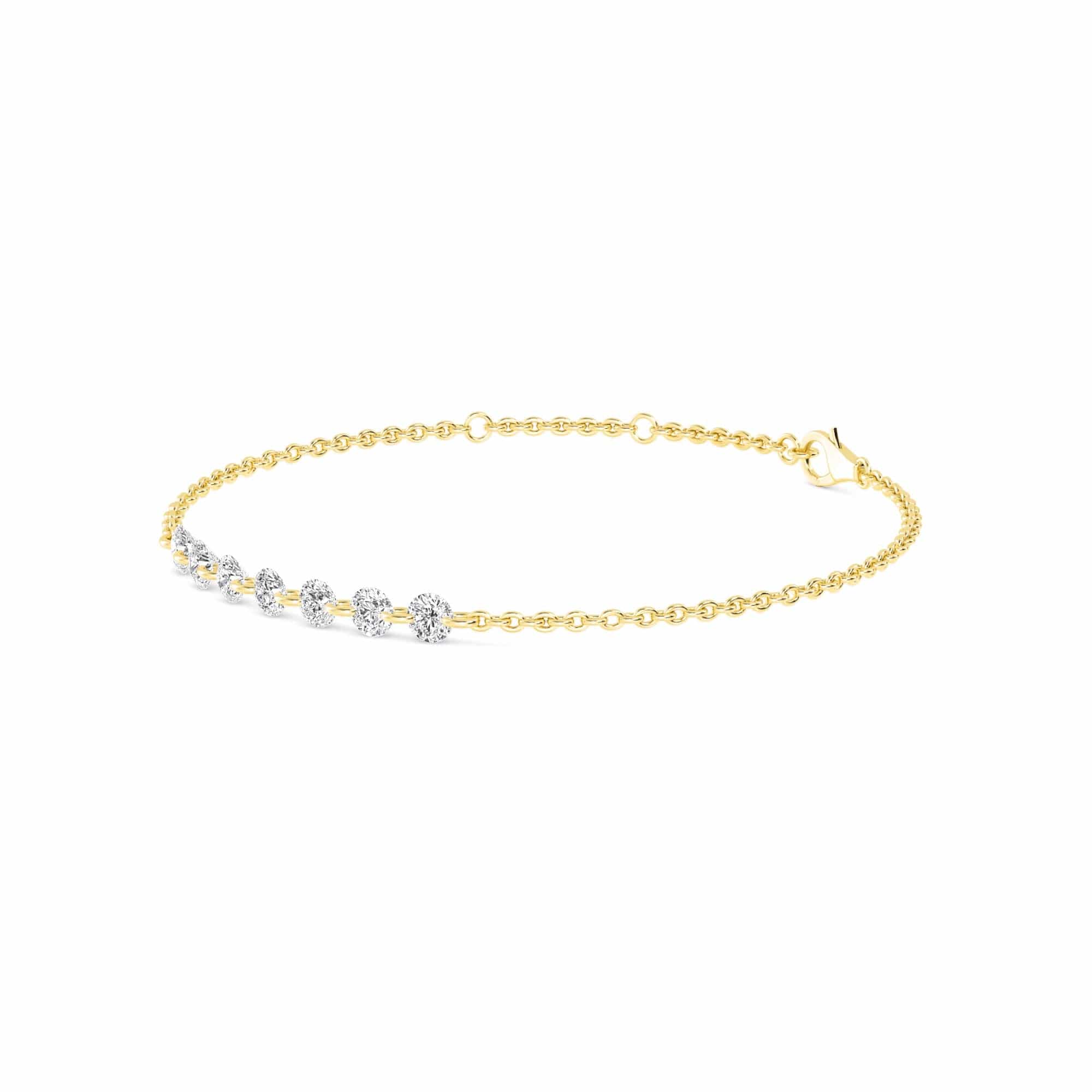 1.07ct Pierced Floating Round Lab Grown Diamond Bracelet - Image 3