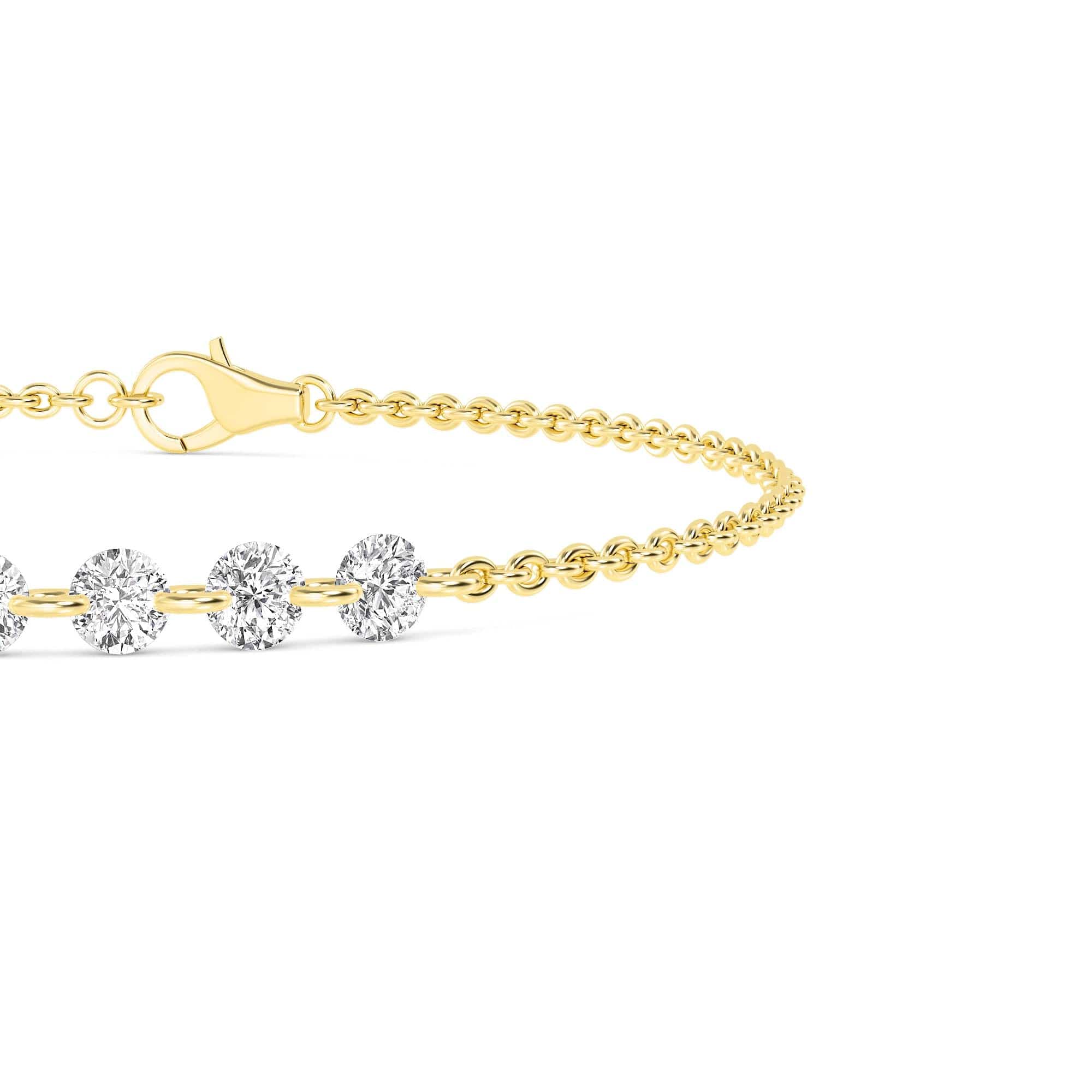 1.07ct Pierced Floating Round Lab Grown Diamond Bracelet - Image 5