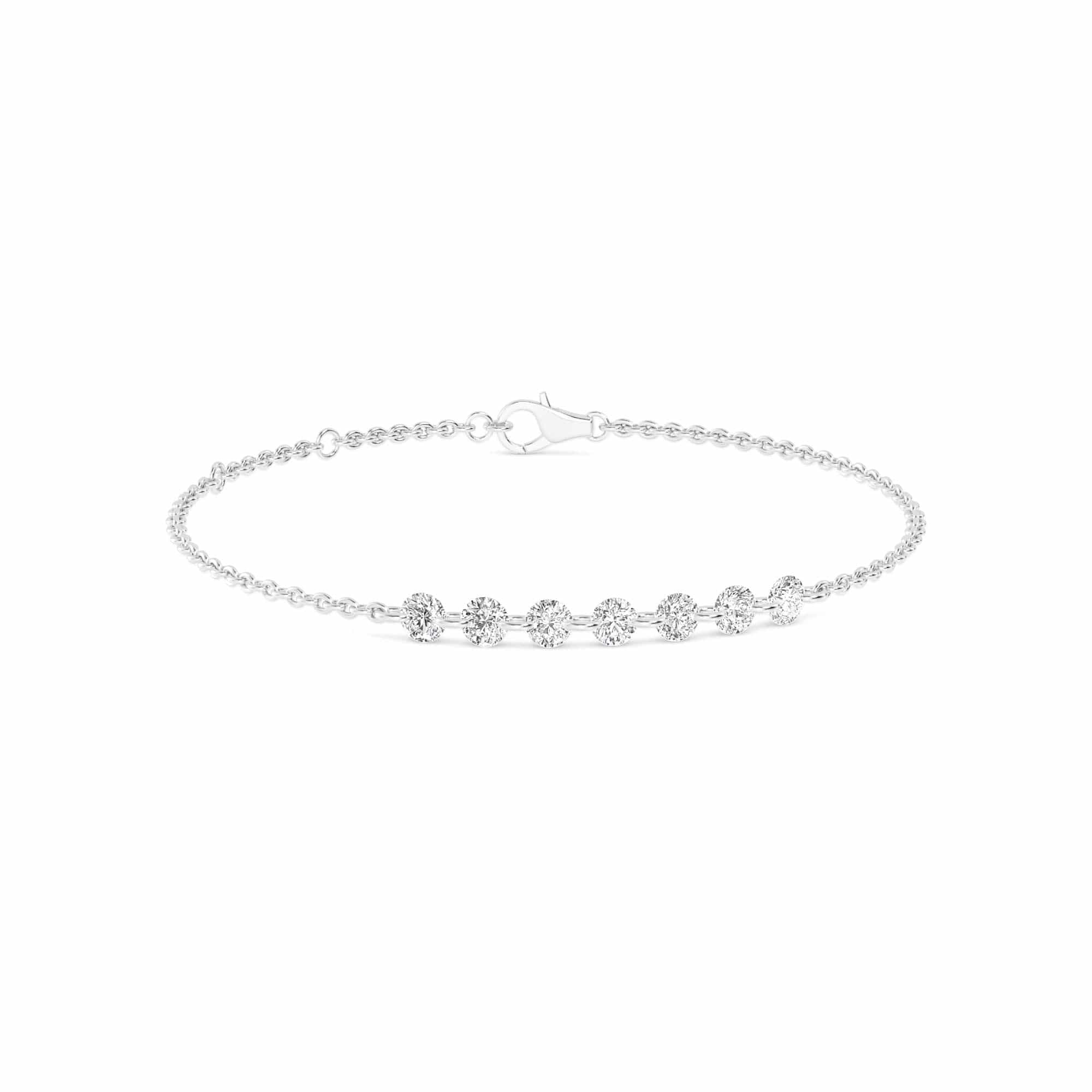 1.07ct Pierced Floating Round Lab Grown Diamond Bracelet - Image 6