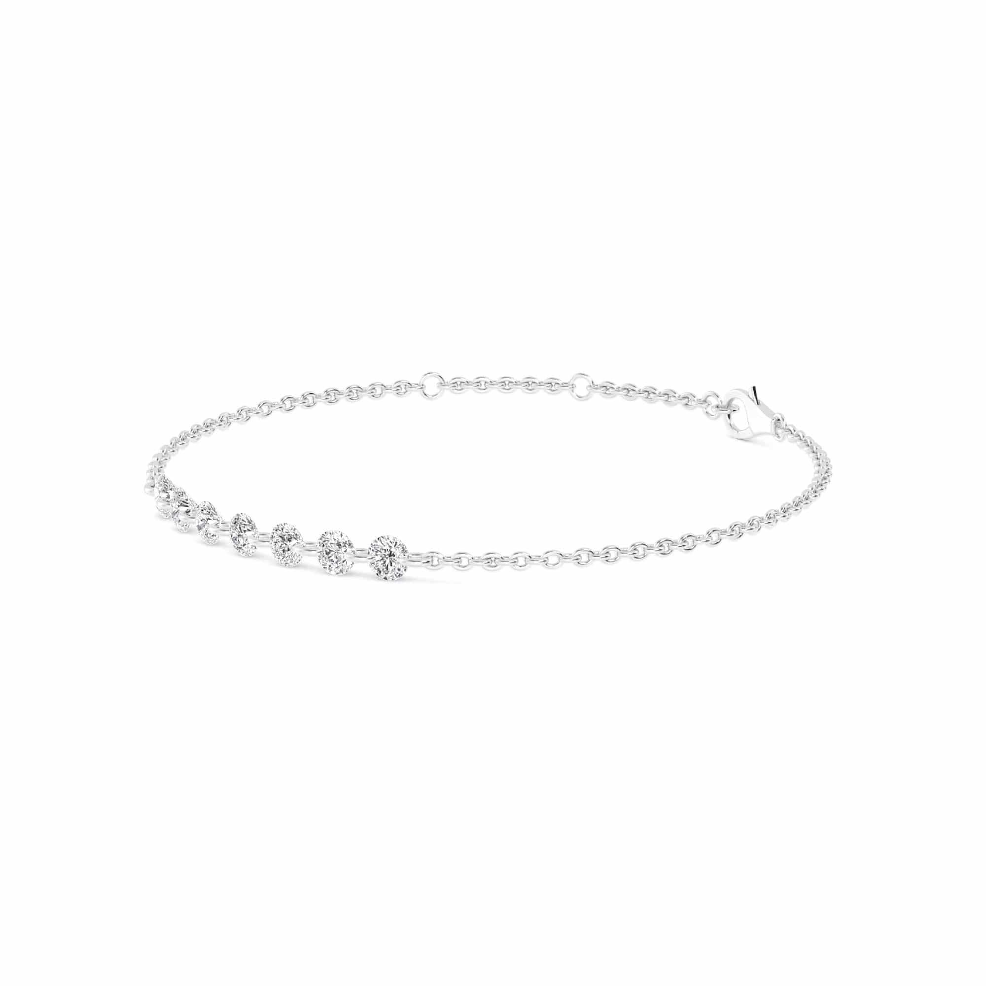 1.07ct Pierced Floating Round Lab Grown Diamond Bracelet - Image 7