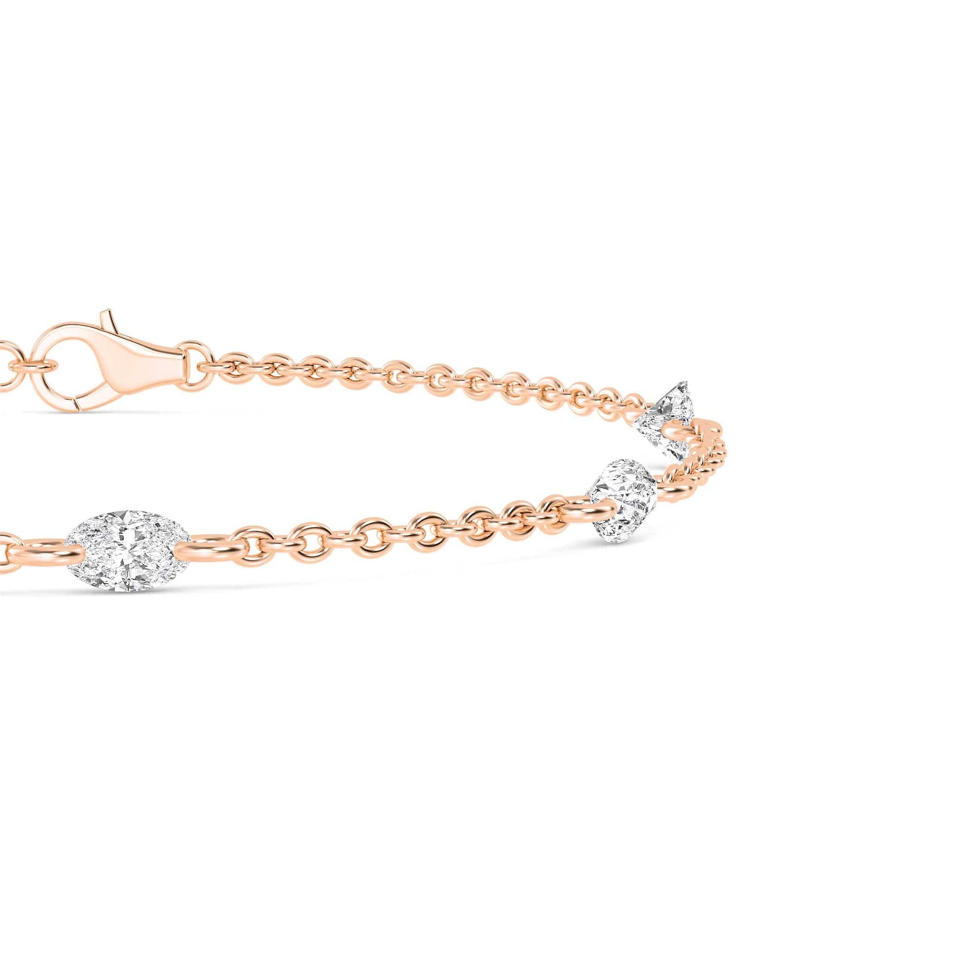 1.10ct Pierced Floating Multi-Shape Lab Grown Diamond Bracelet - Image 11