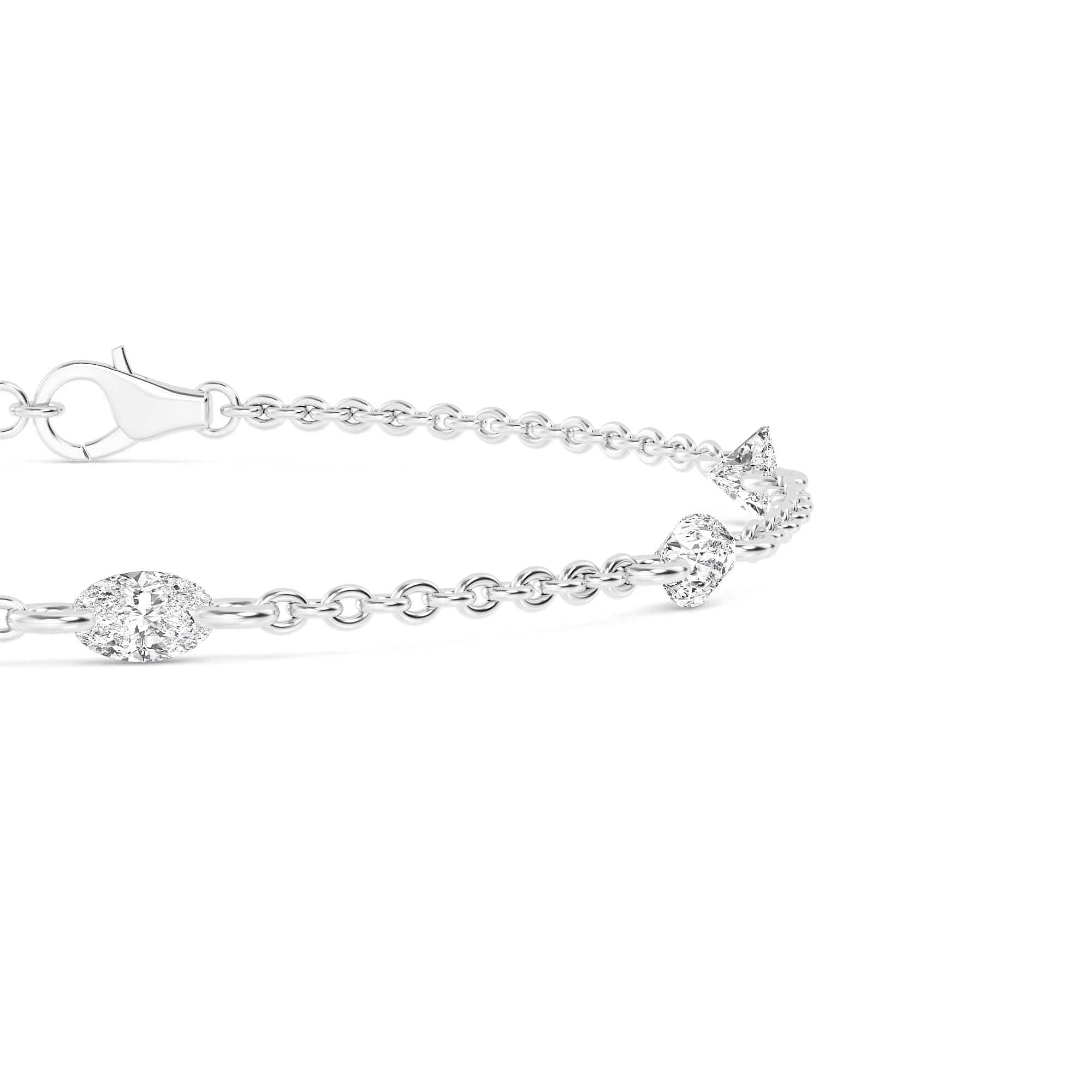 1.10ct Pierced Floating Multi-Shape Lab Grown Diamond Bracelet - Image 13