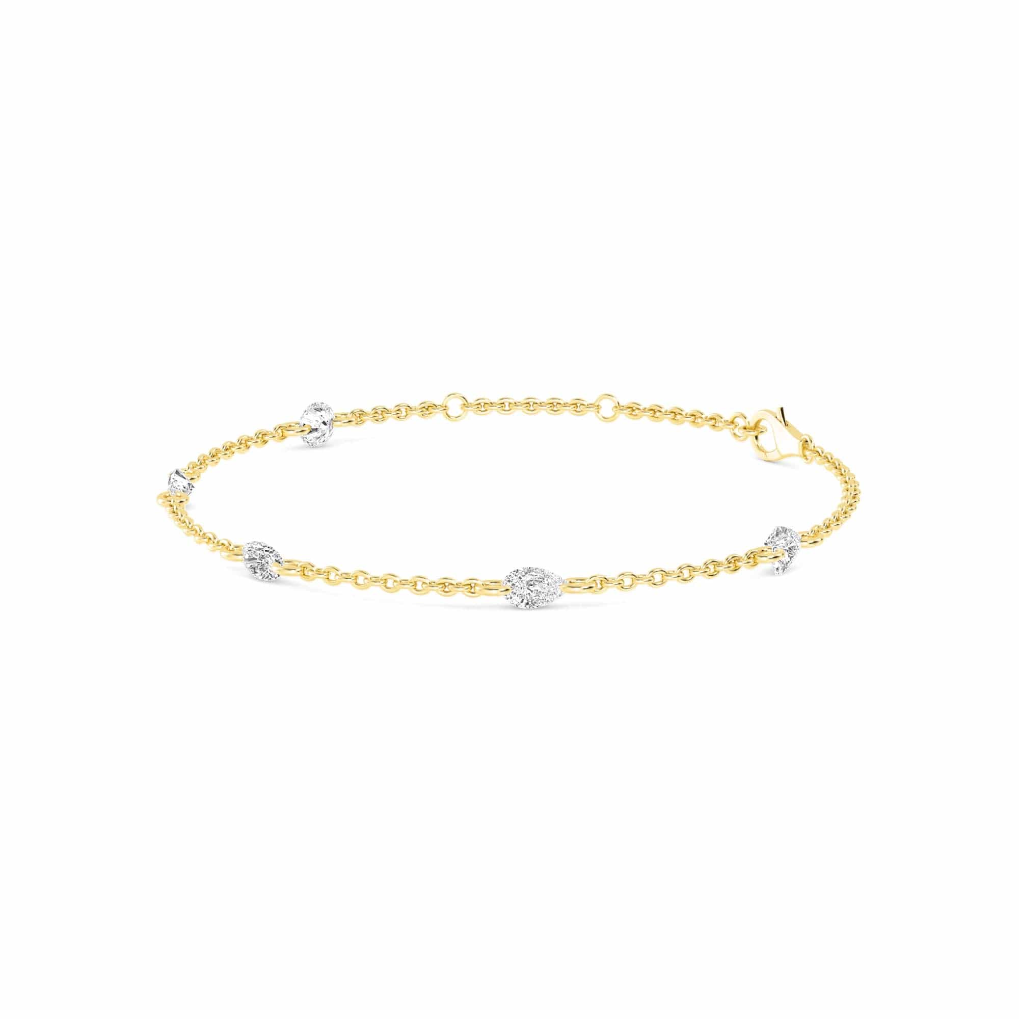 1.10ct Pierced Floating Multi-Shape Lab Grown Diamond Bracelet - Image 3
