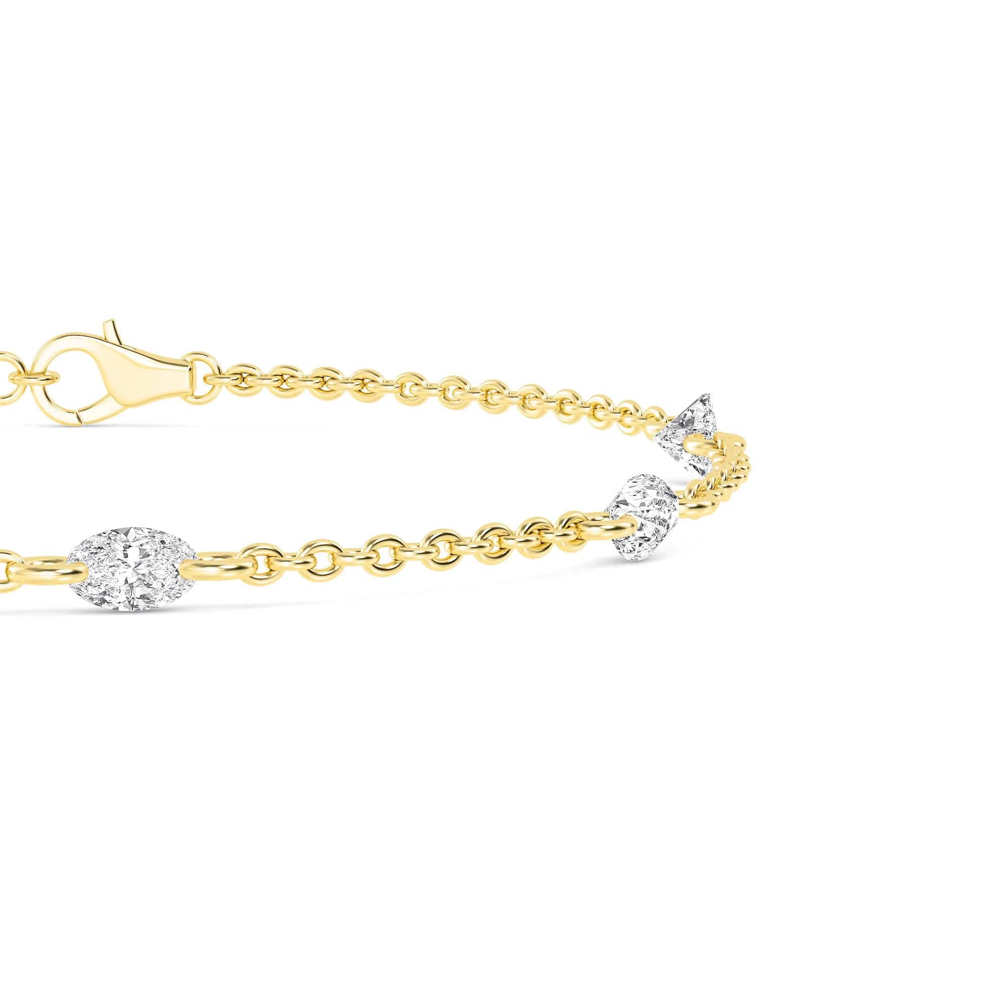 1.10ct Pierced Floating Multi-Shape Lab Grown Diamond Bracelet - Image 4