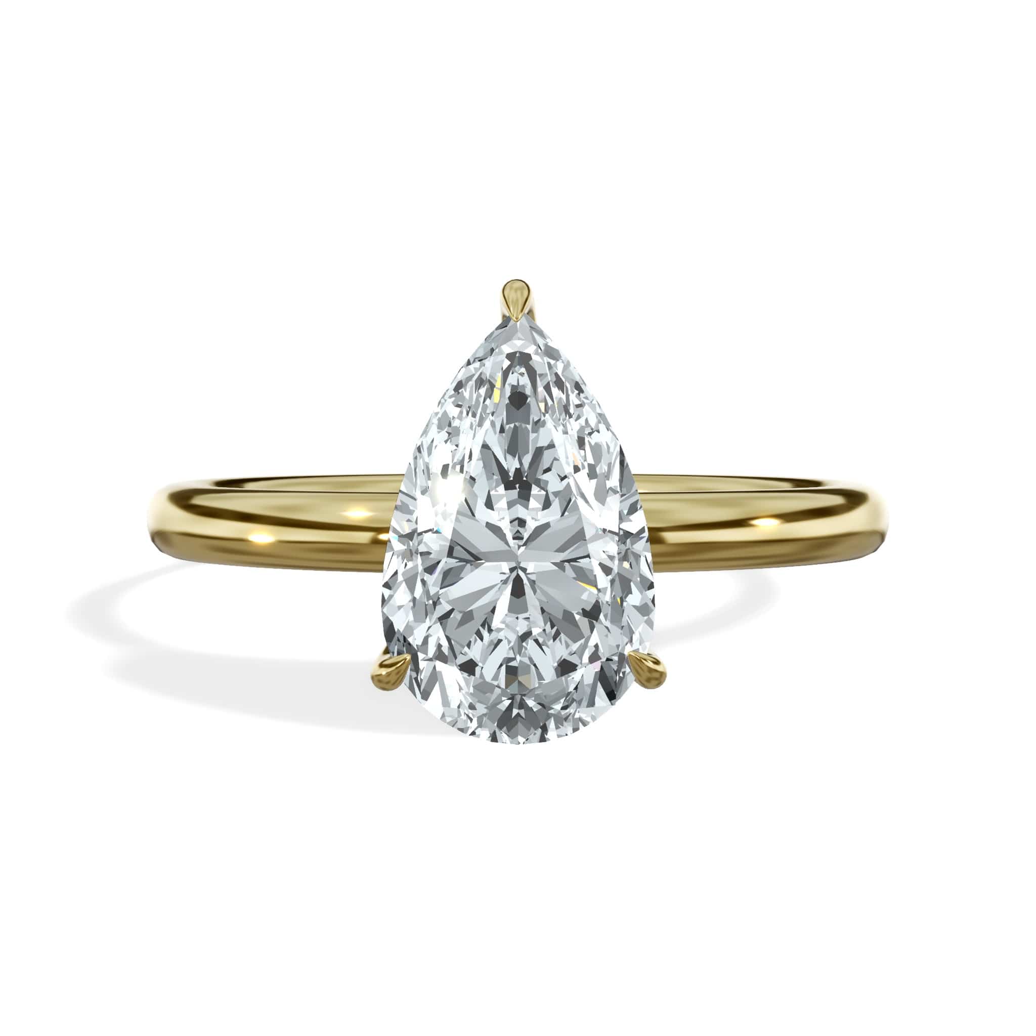 1.50 Carat Lab Grown Pear Shape Solitaire Diamond Engagement Ring