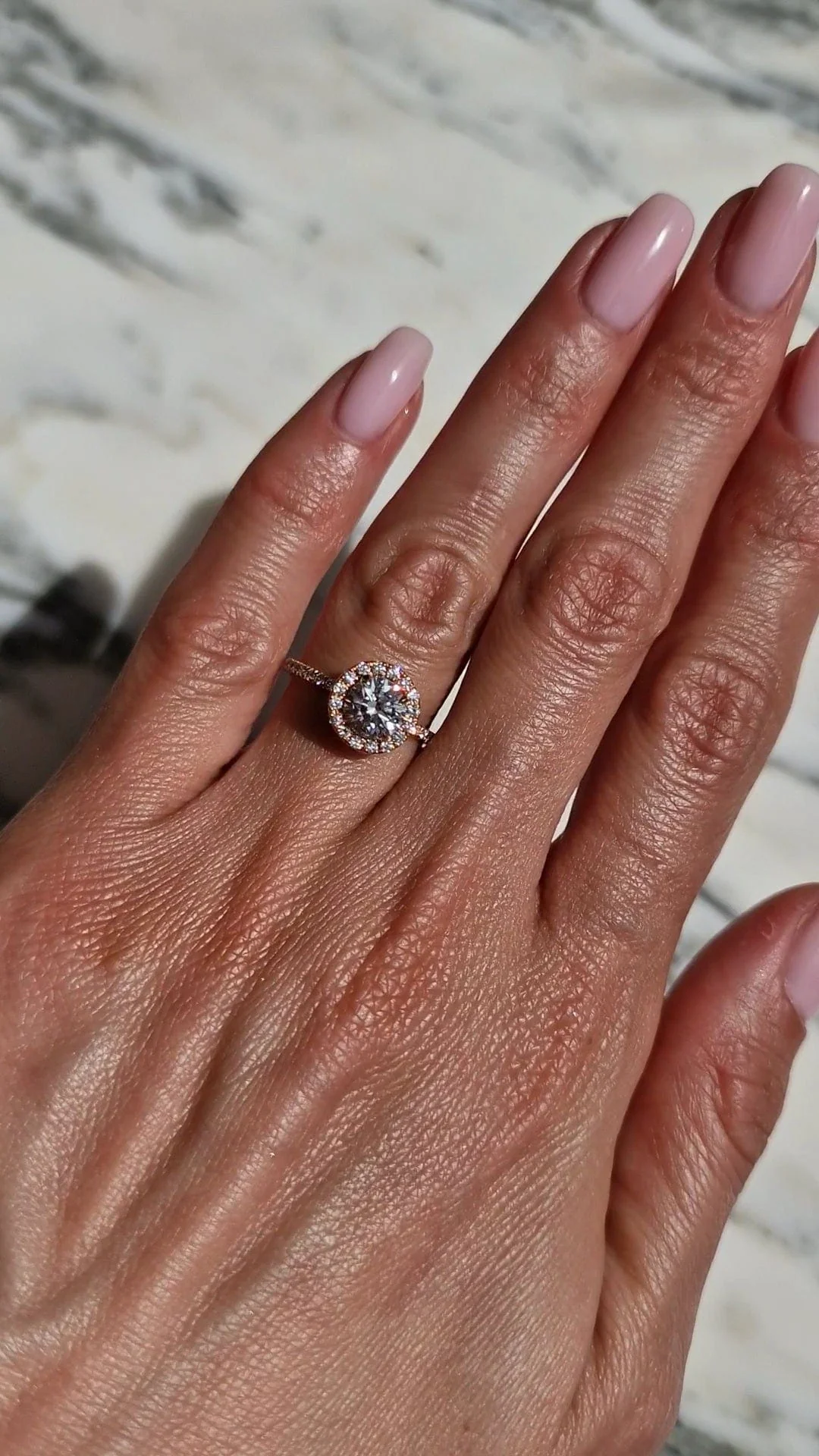 1.51 Carats Lab Grown Round Brilliant Cut Micropaved Halo Side Stones Diamond Engagement Ring - Image 2