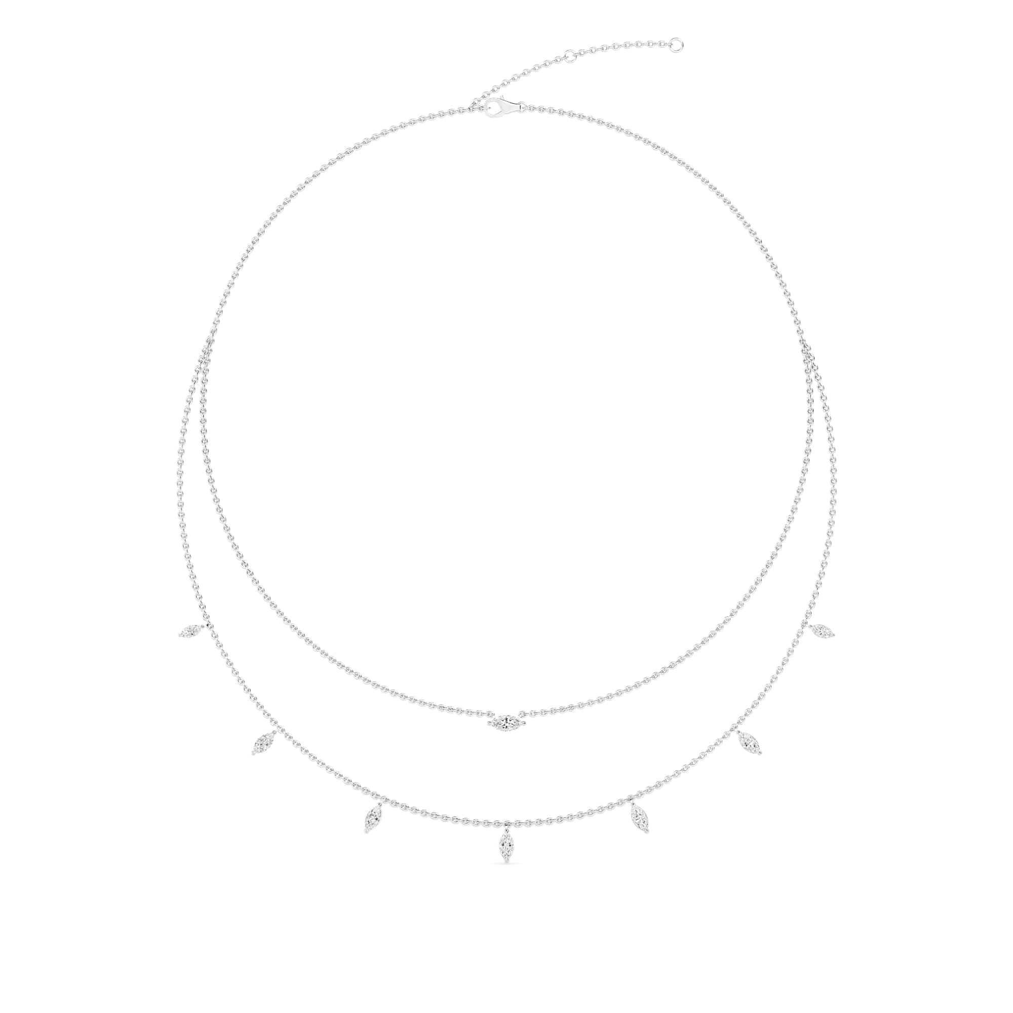 1.58 Carat Two-Layer Marquise Lab Grown Diamond Necklace - Image 3
