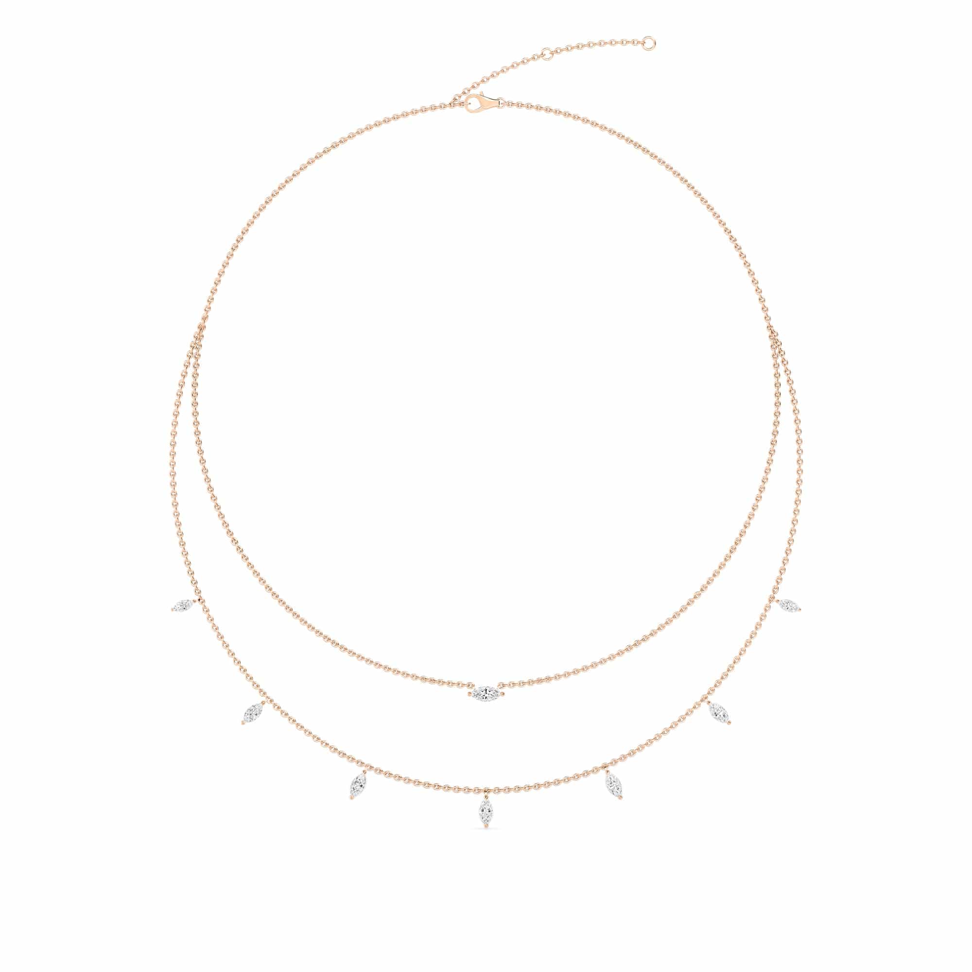 1.58 Carat Two-Layer Marquise Lab Grown Diamond Necklace - Image 4