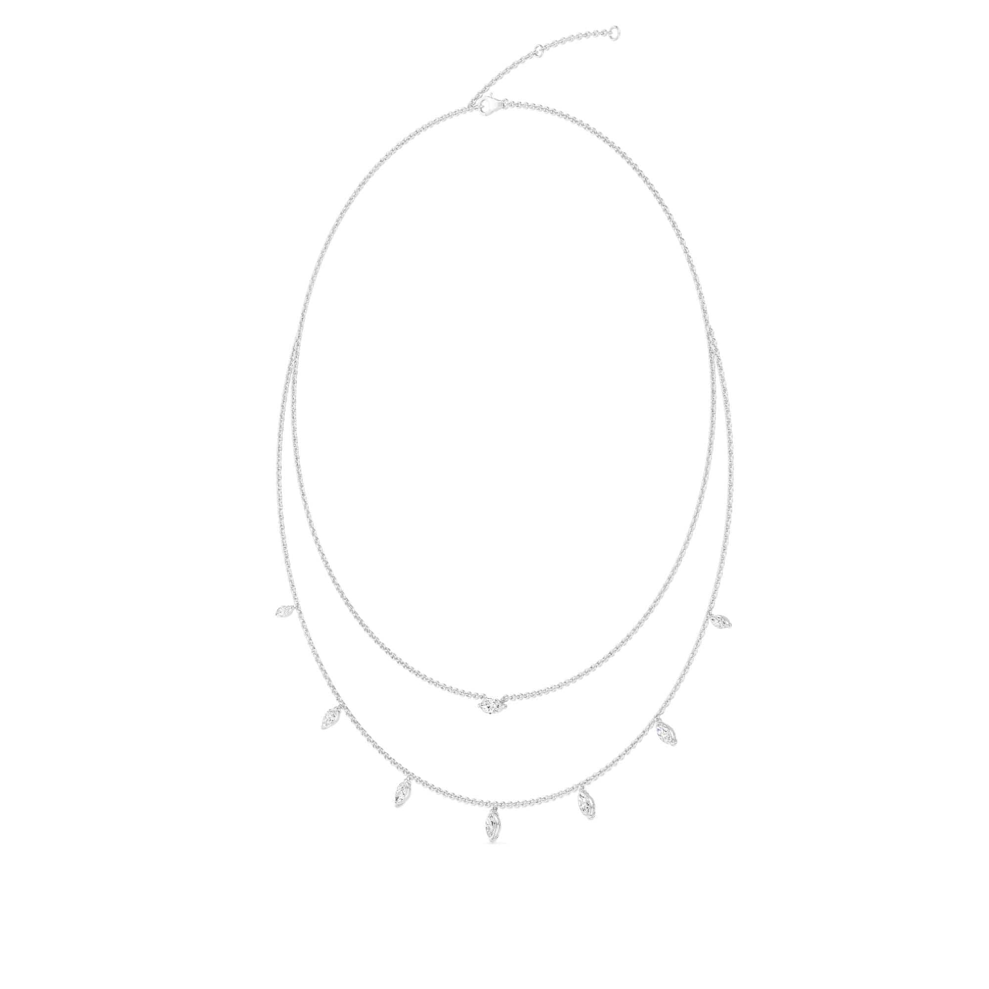 1.58 Carat Two-Layer Marquise Lab Grown Diamond Necklace - Image 7