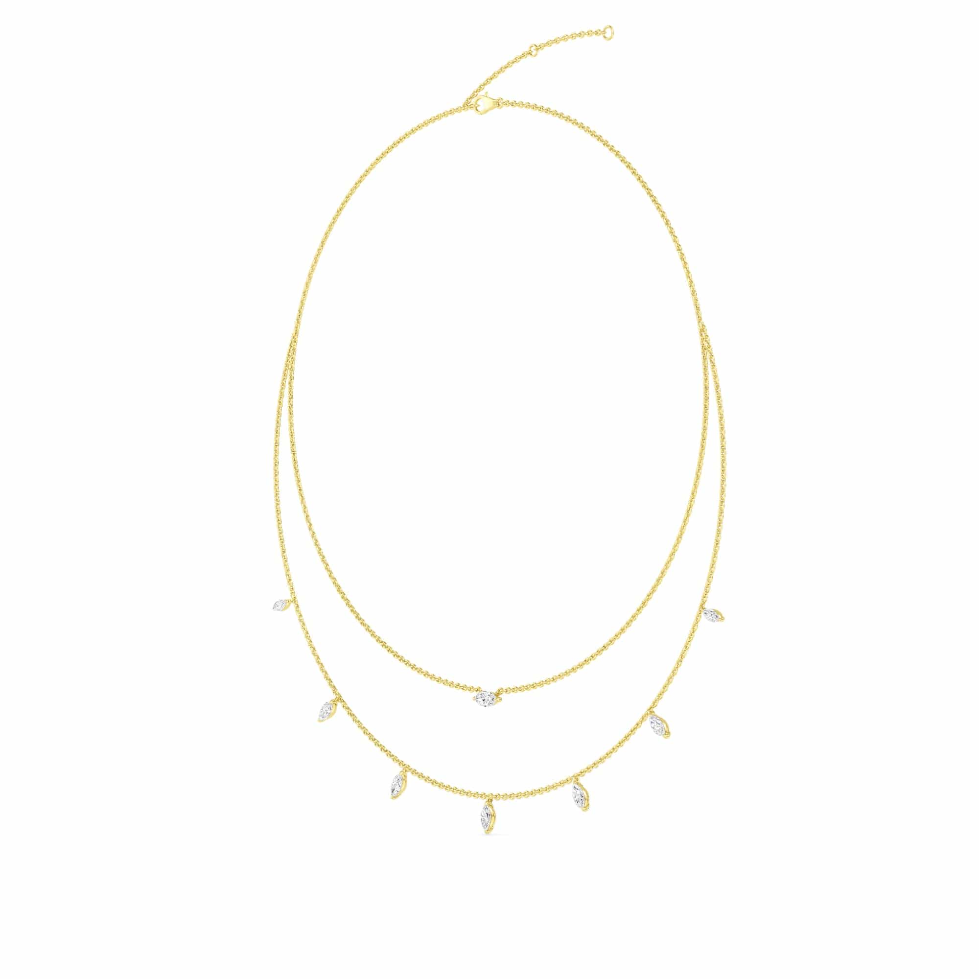 1.58 Carat Two-Layer Marquise Lab Grown Diamond Necklace - Image 9