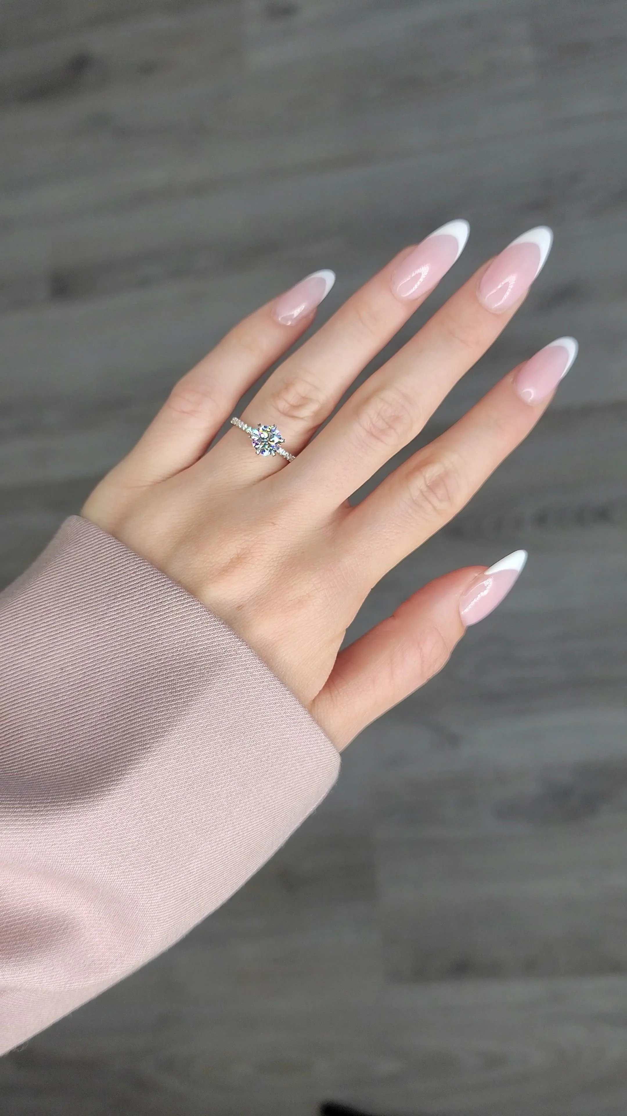 1.75 Carats Lab Grown Round Brilliant Cut Micropave Side Stones Accented Prongs Diamond Engagement Ring - Image 3