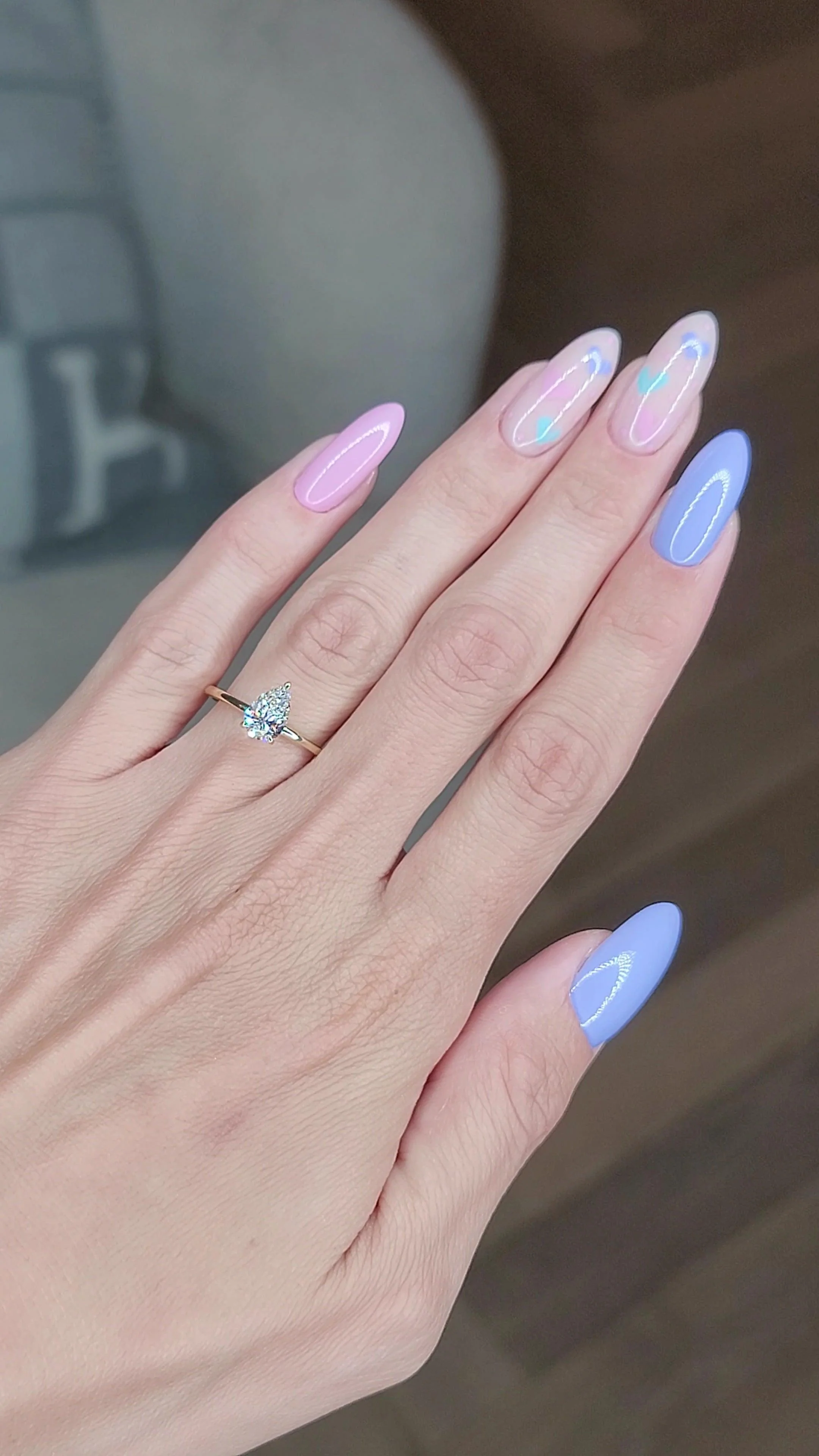 1 Carat Lab Grown Pear Shape Solitaire Diamond Engagement Ring - Image 2