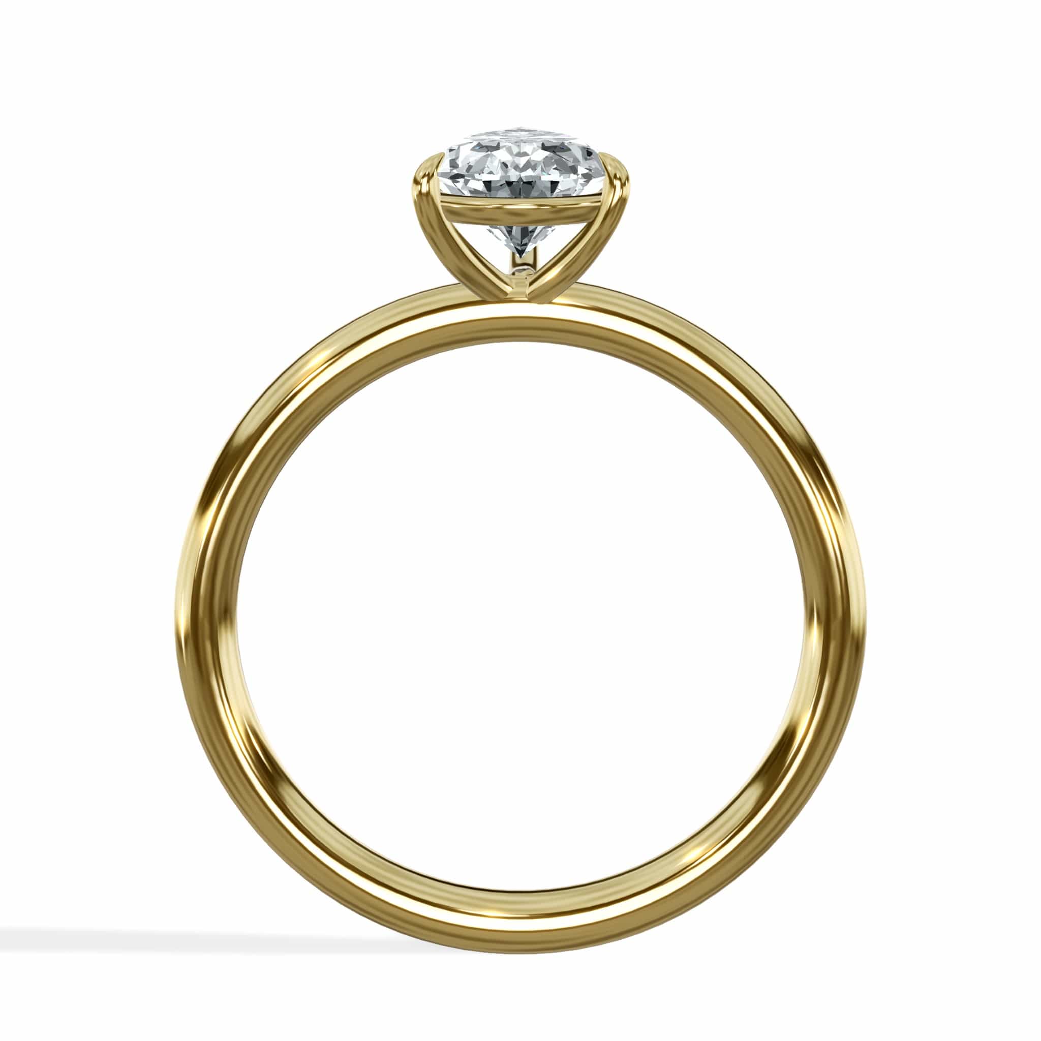 1 Carat Lab Grown Pear Shape Solitaire Diamond Engagement Ring - Image 3