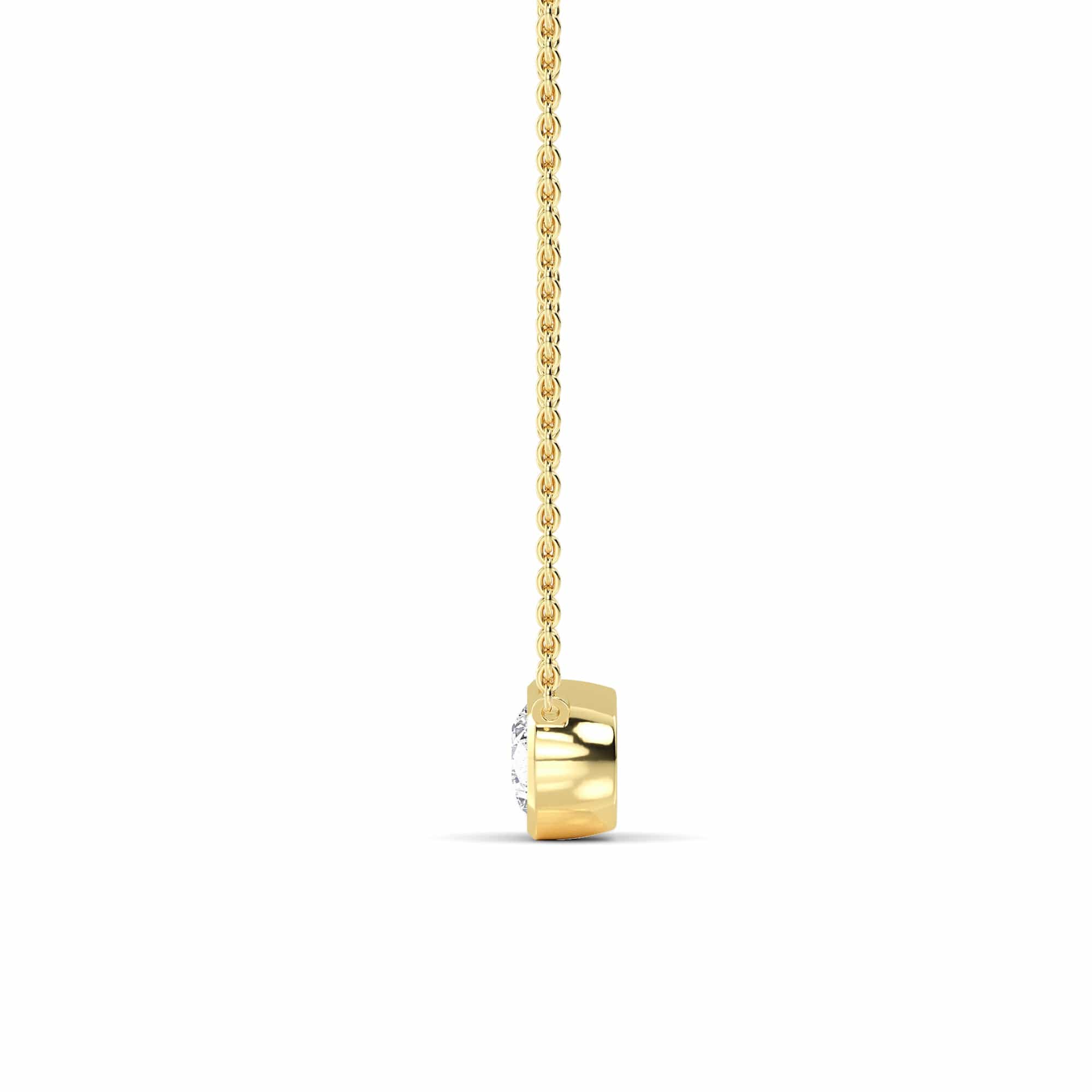 1 Carat Lab Grown Pear Shaped Bezel Set East-West Diamond Solitaire Pendant Necklace - Image 6