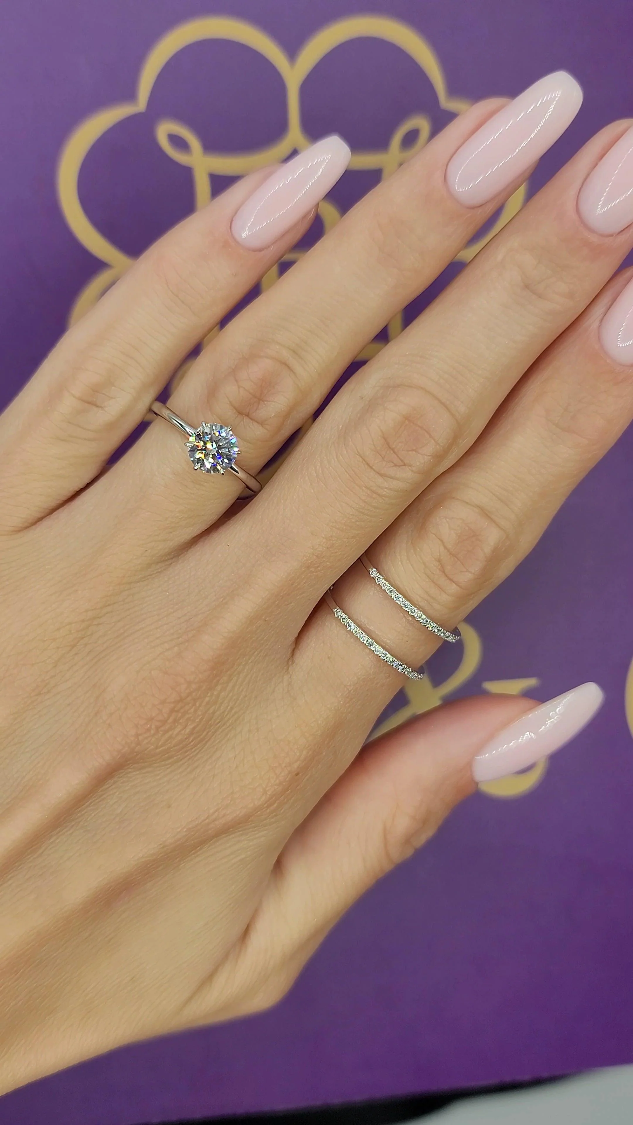 1 Carat Lab Grown Round Brilliant Cut Six-Prong Solitaire Diamond Engagement Ring in White Gold - Image 4