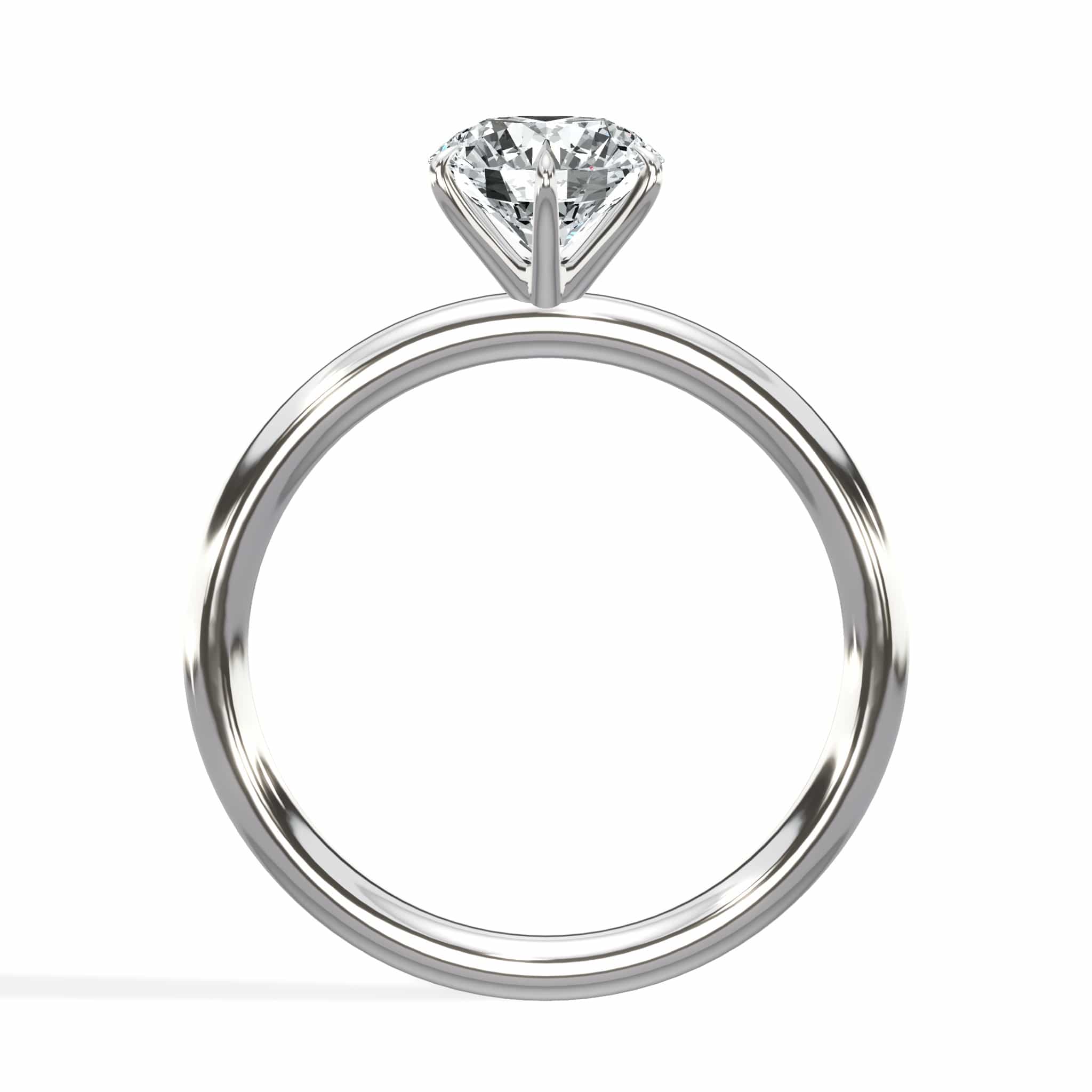 1 Carat Lab Grown Round Brilliant Cut Six-Prong Solitaire Diamond Engagement Ring in White Gold - Image 5