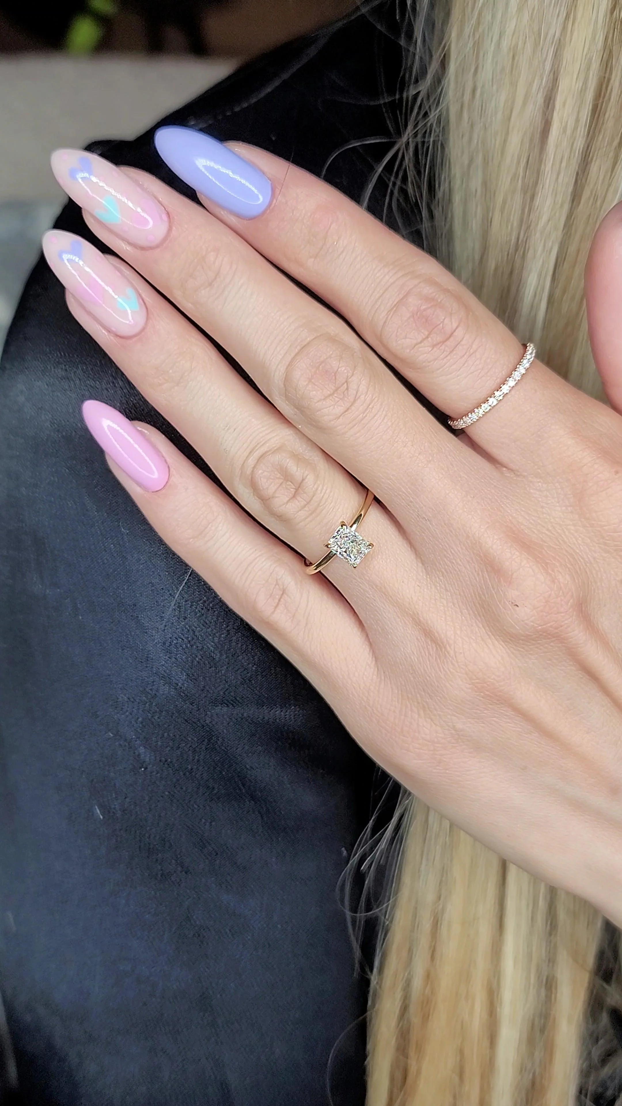1 Carat Lab Grown Solitaire Radiant Cut Diamond Engagement Ring - Image 3