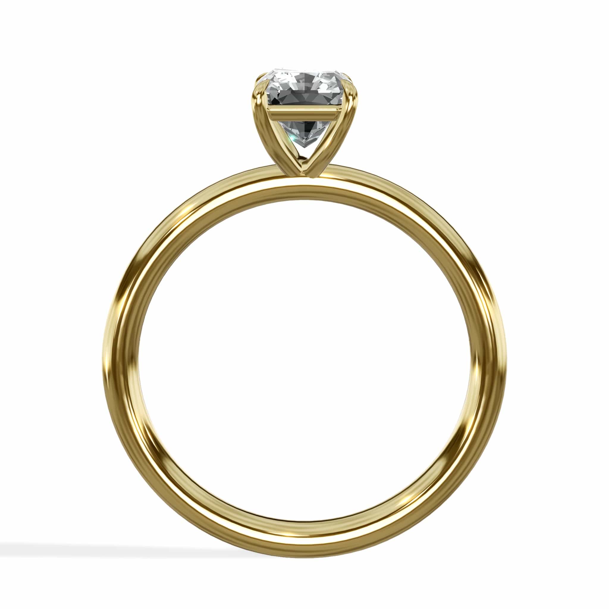 1 Carat Lab Grown Solitaire Radiant Cut Diamond Engagement Ring - Image 4